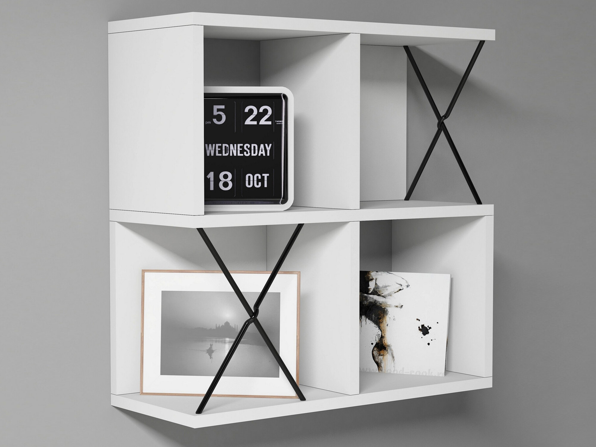 Стенна етажерка Kailua 137 (Бял)