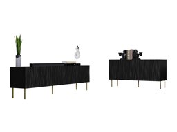 Комплект за хол Lorelbo 104 (Черен + Златно)