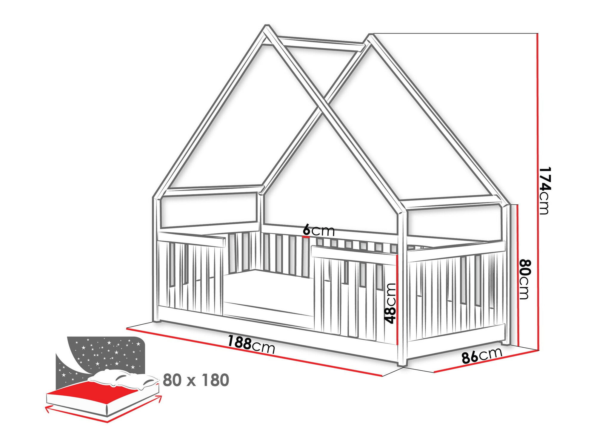 Легло Vista 114 (Бял)