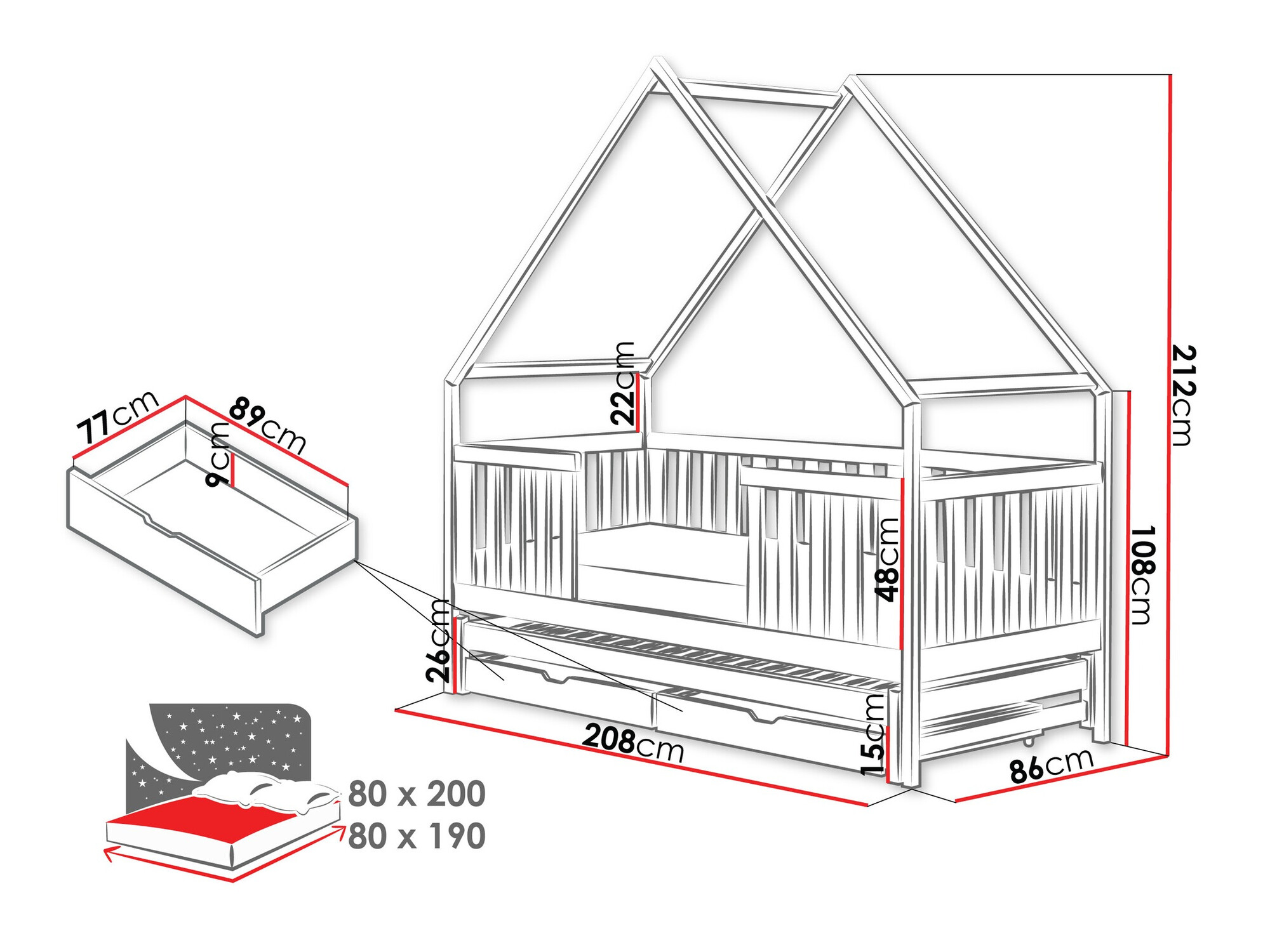 Легло Vista 115 (Бял)