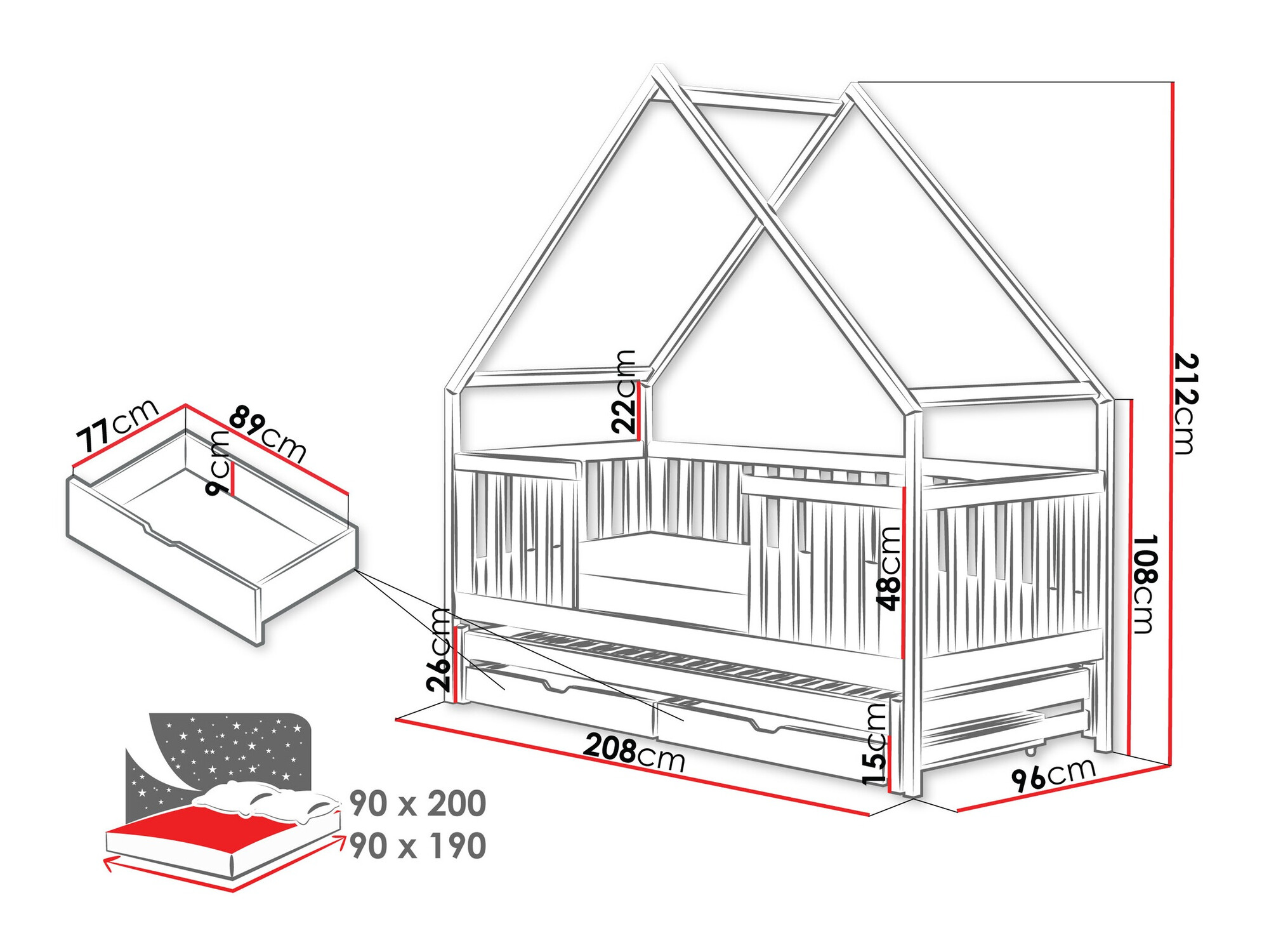 Легло Vista 115 (Сив)