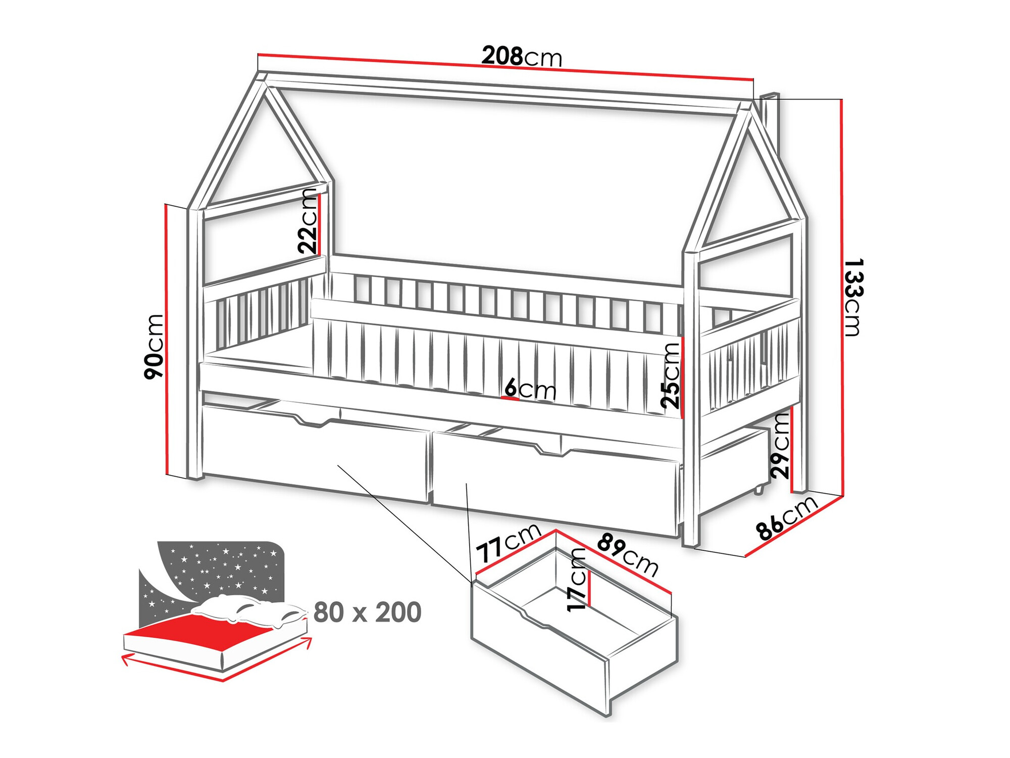 Легло Vista 116 (Бял)