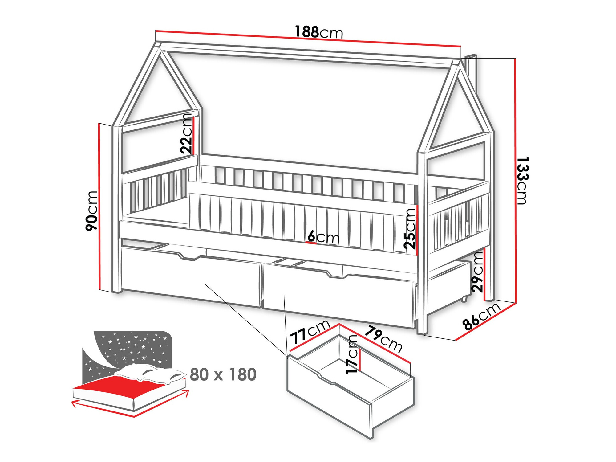 Легло Vista 116 (Сив)