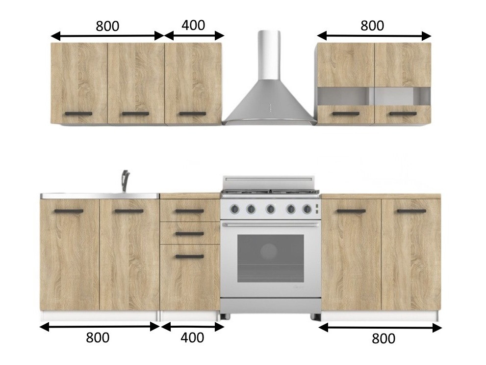 Комплект за кухня Mandeville 240 (Сонома дъб)