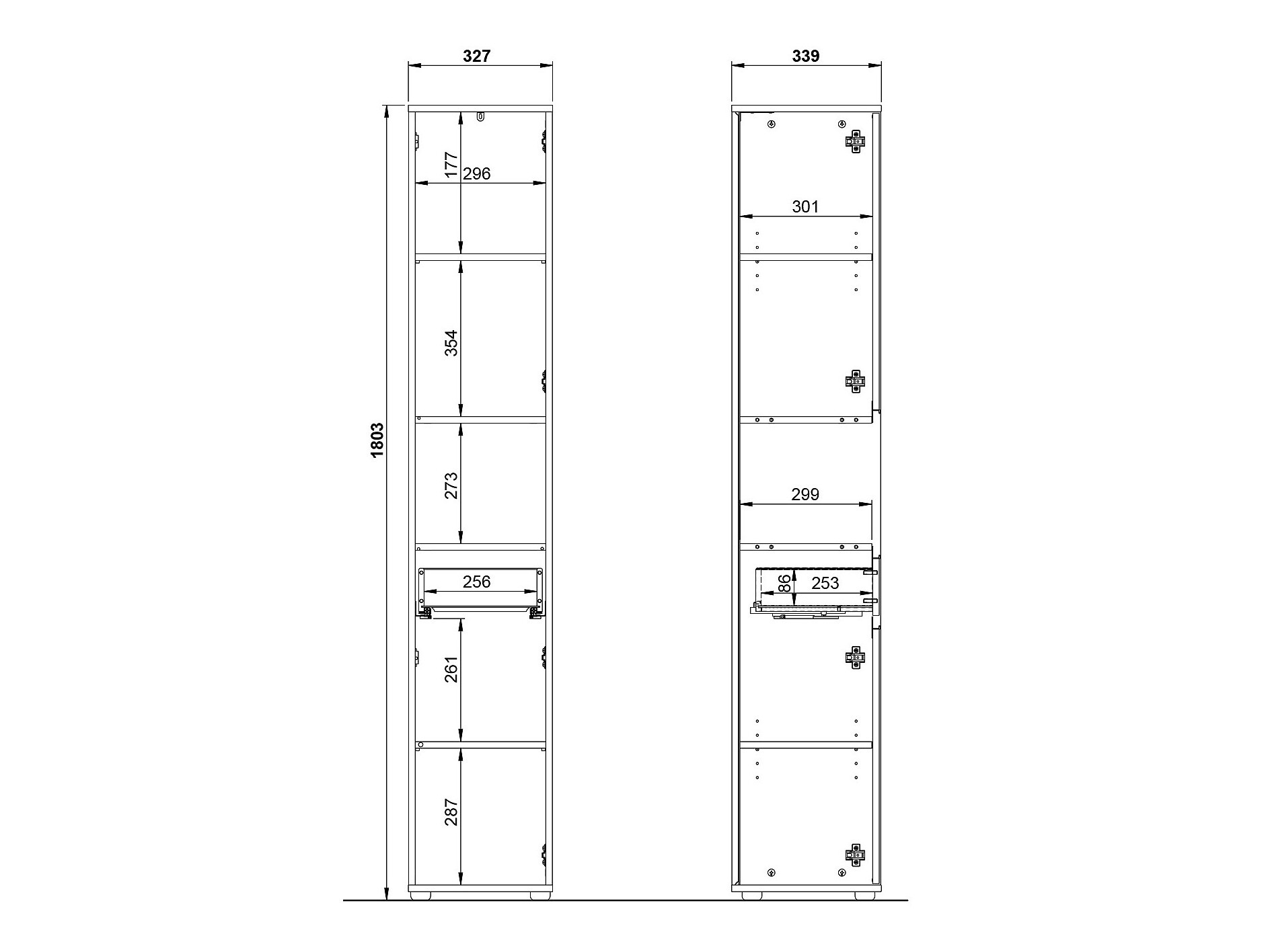 Стоящ шкаф за баня Tensona 103 (Графит)