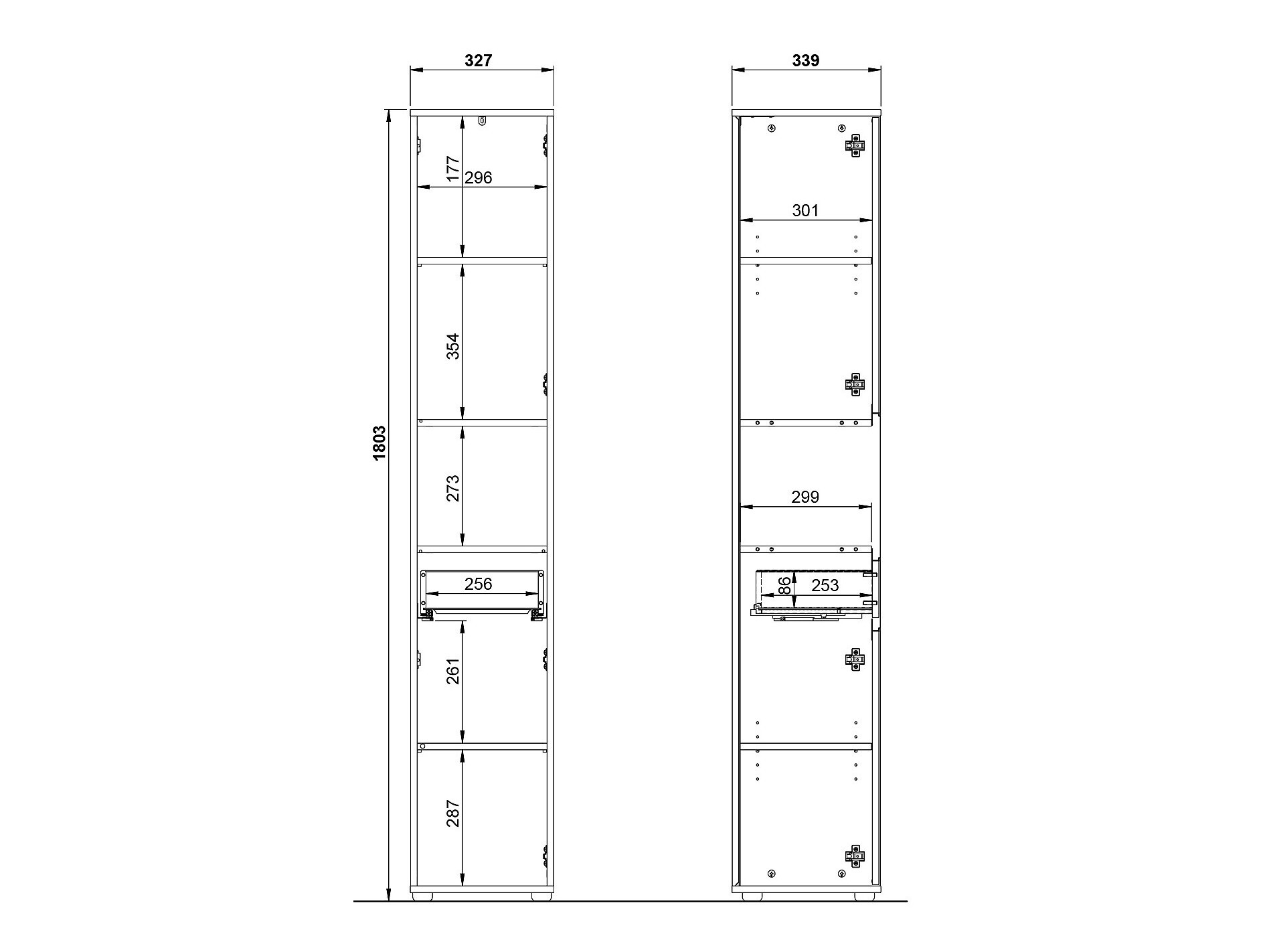 Стоящ шкаф за баня Tensona 103 (Светло сив)