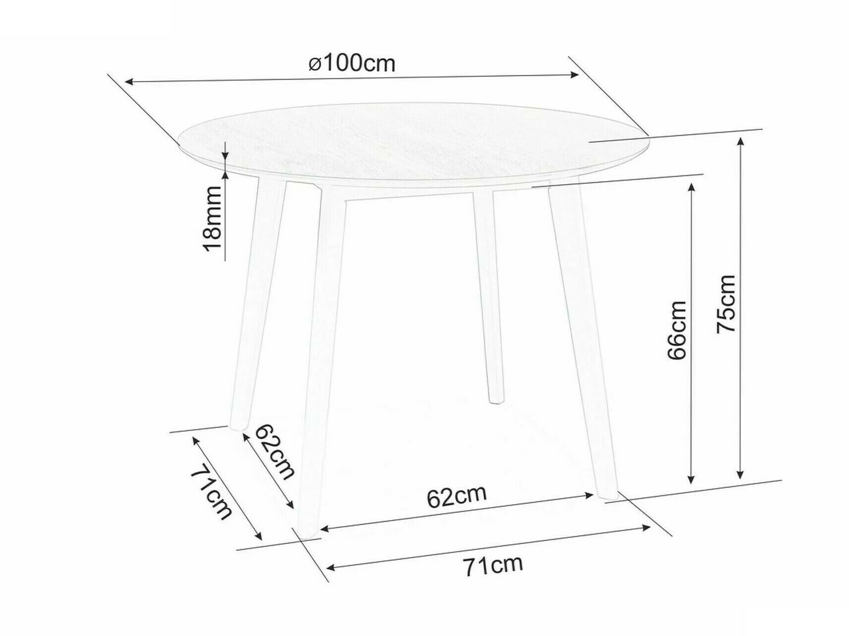 Маса Detroit 522 (Дъб)