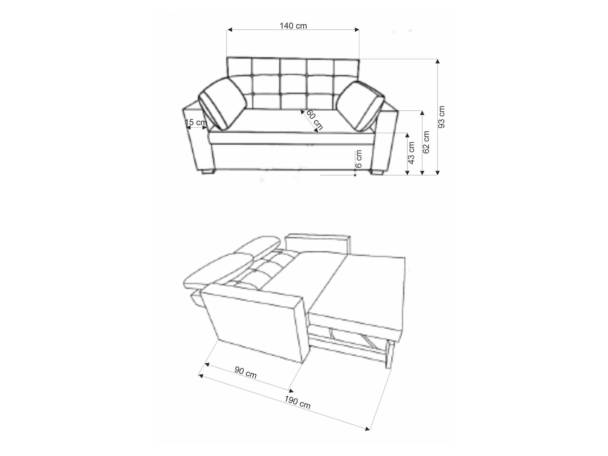 Разтегателен диван Houston 1847 (Сив)