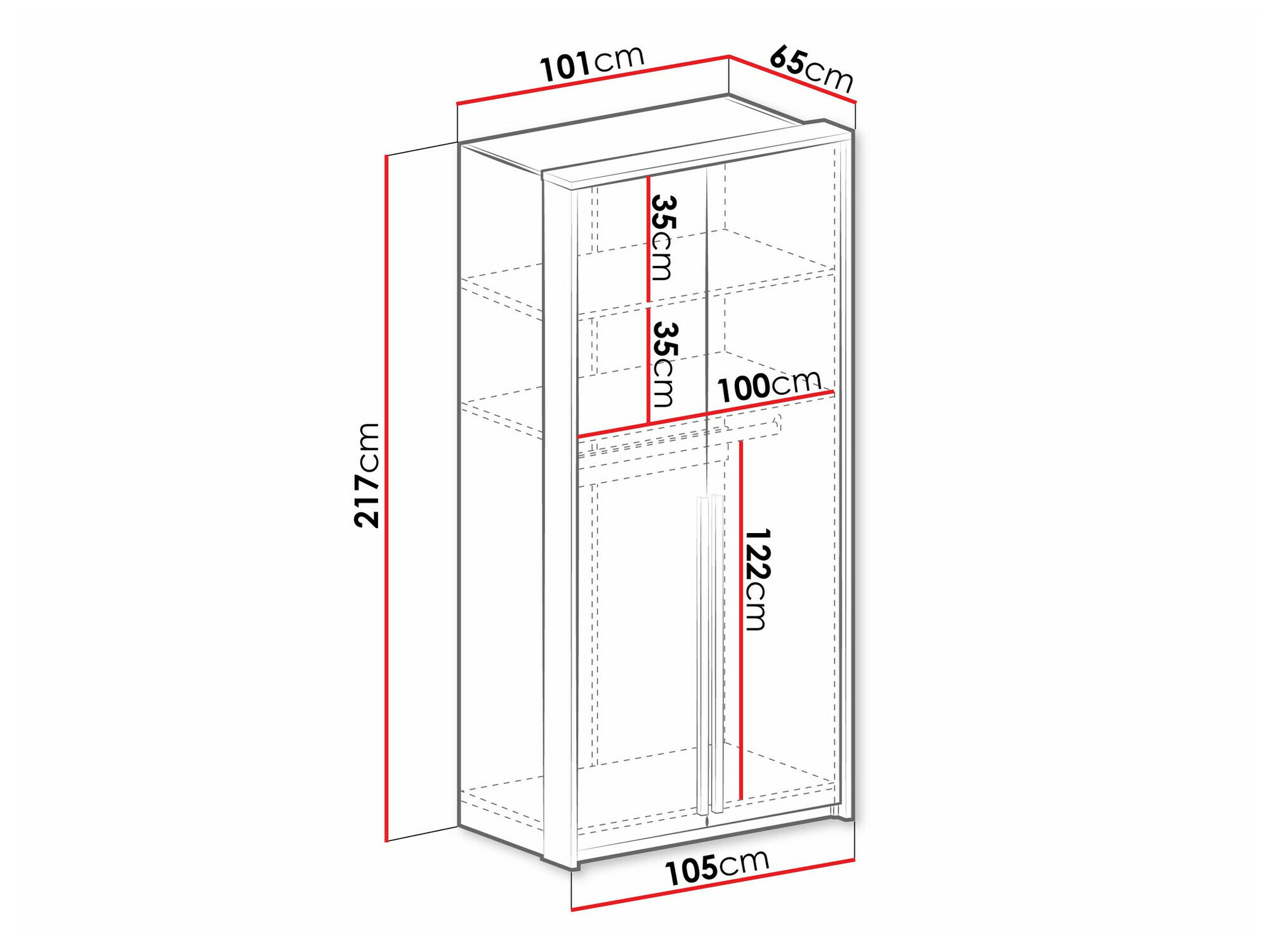 Гардероб Calcalo 100 (Бежов)