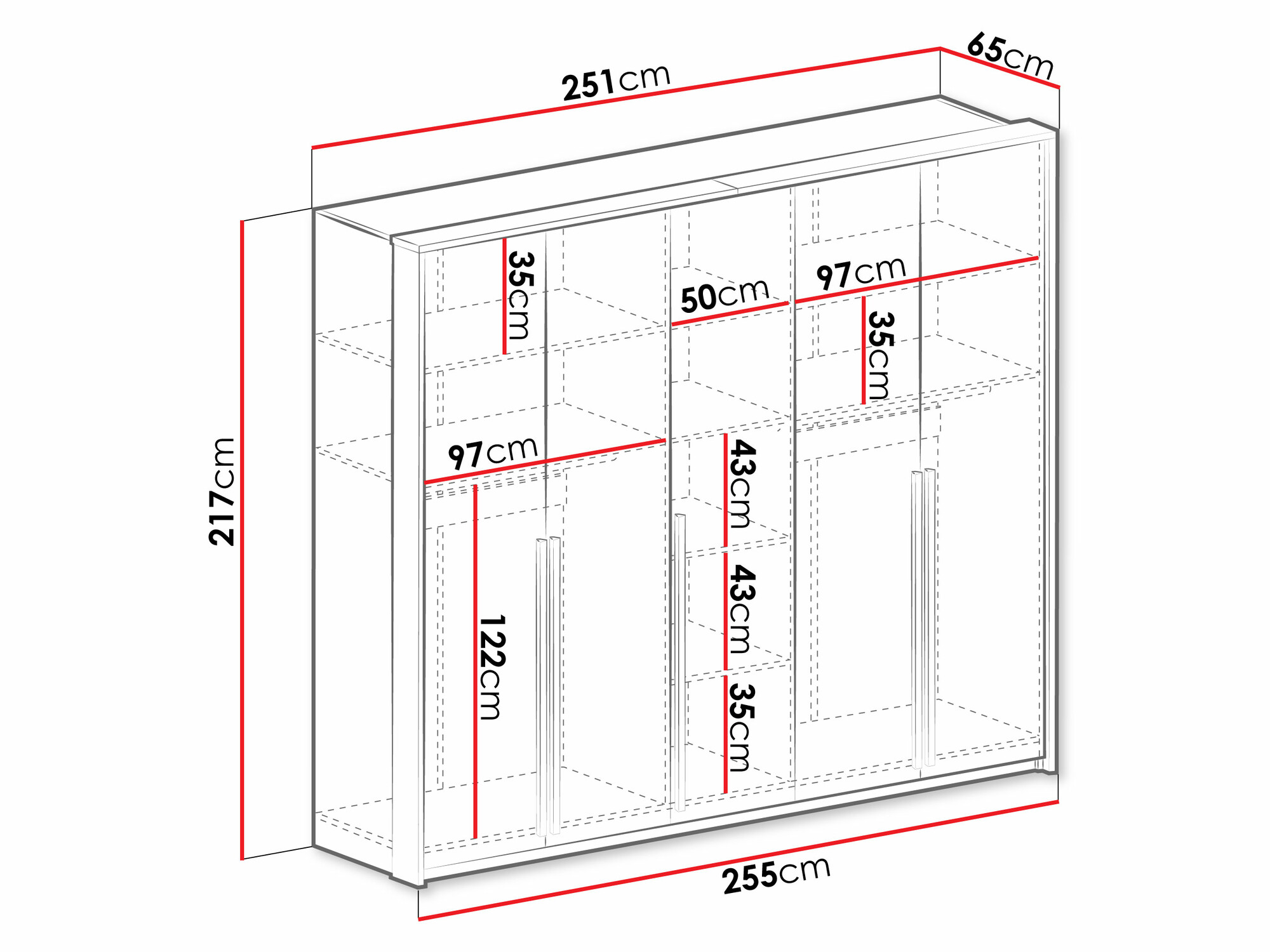 Гардероб Calcalo 102 (Бял)