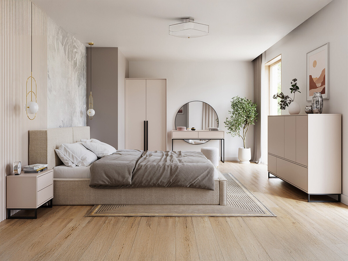 Комплект за спалня Calcalo 110 (Бежов)