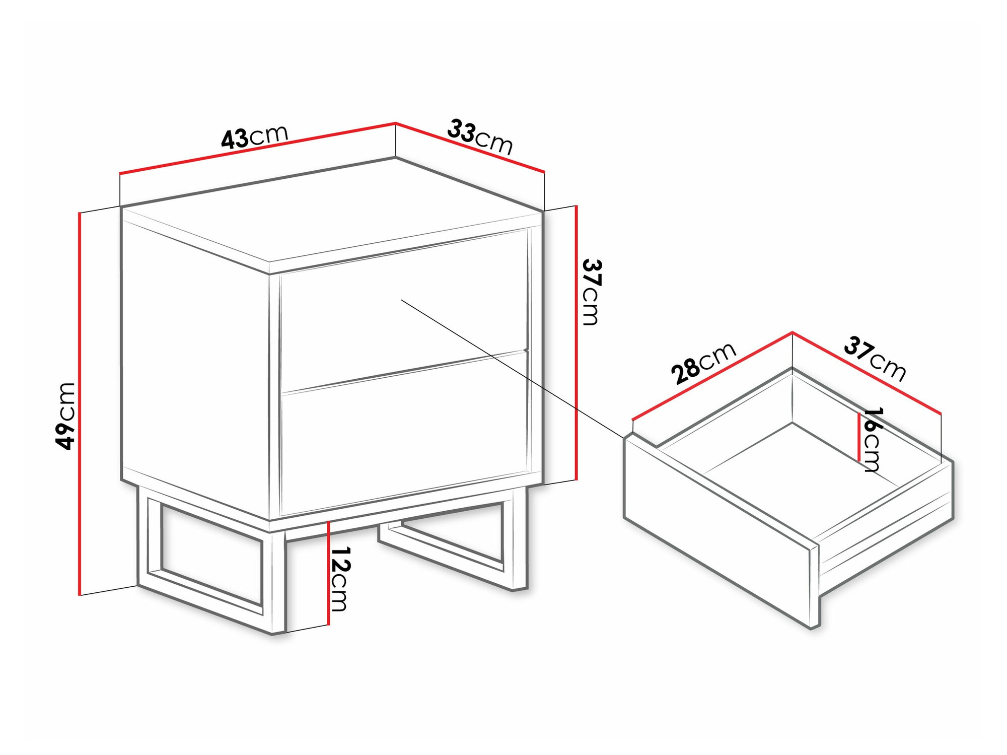 Нощно шкафче Calcalo 104 (Зелен)