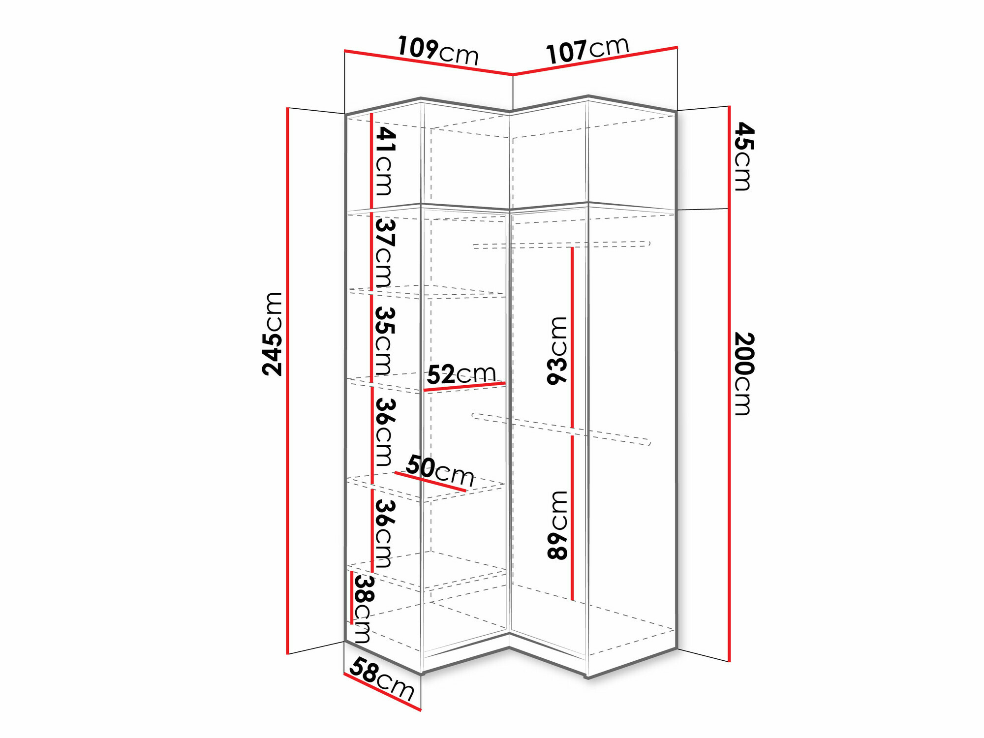 Ъглов гардероб Lombala 112