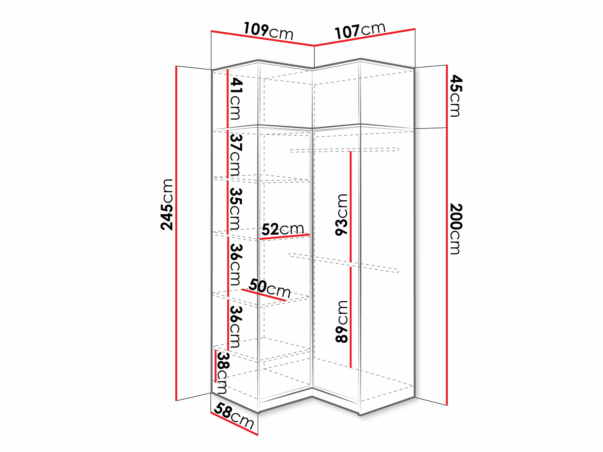 Ъглов гардероб Ophdome 113