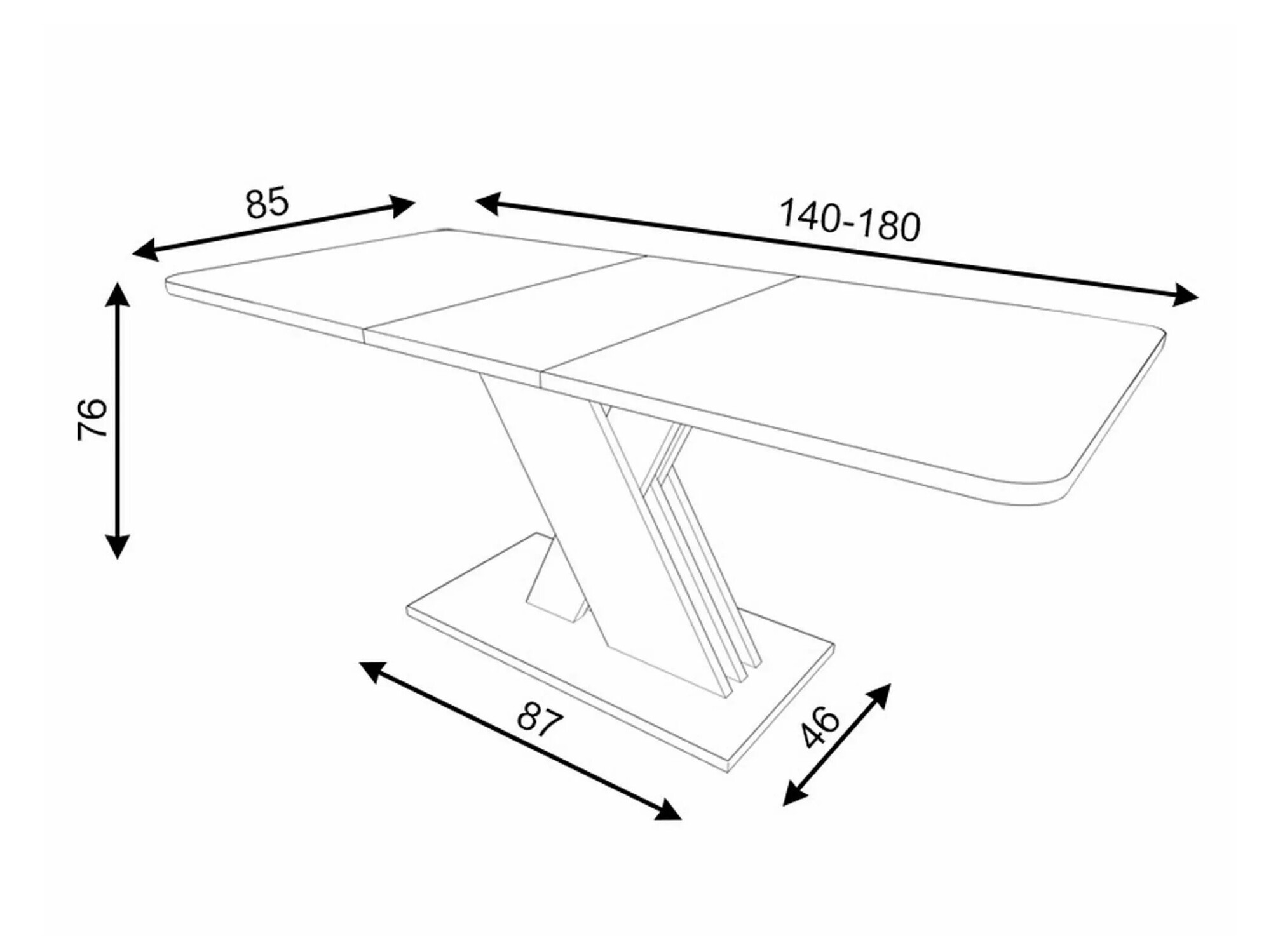 Маса Detroit 568 (Artisan дъб + Антрацит)