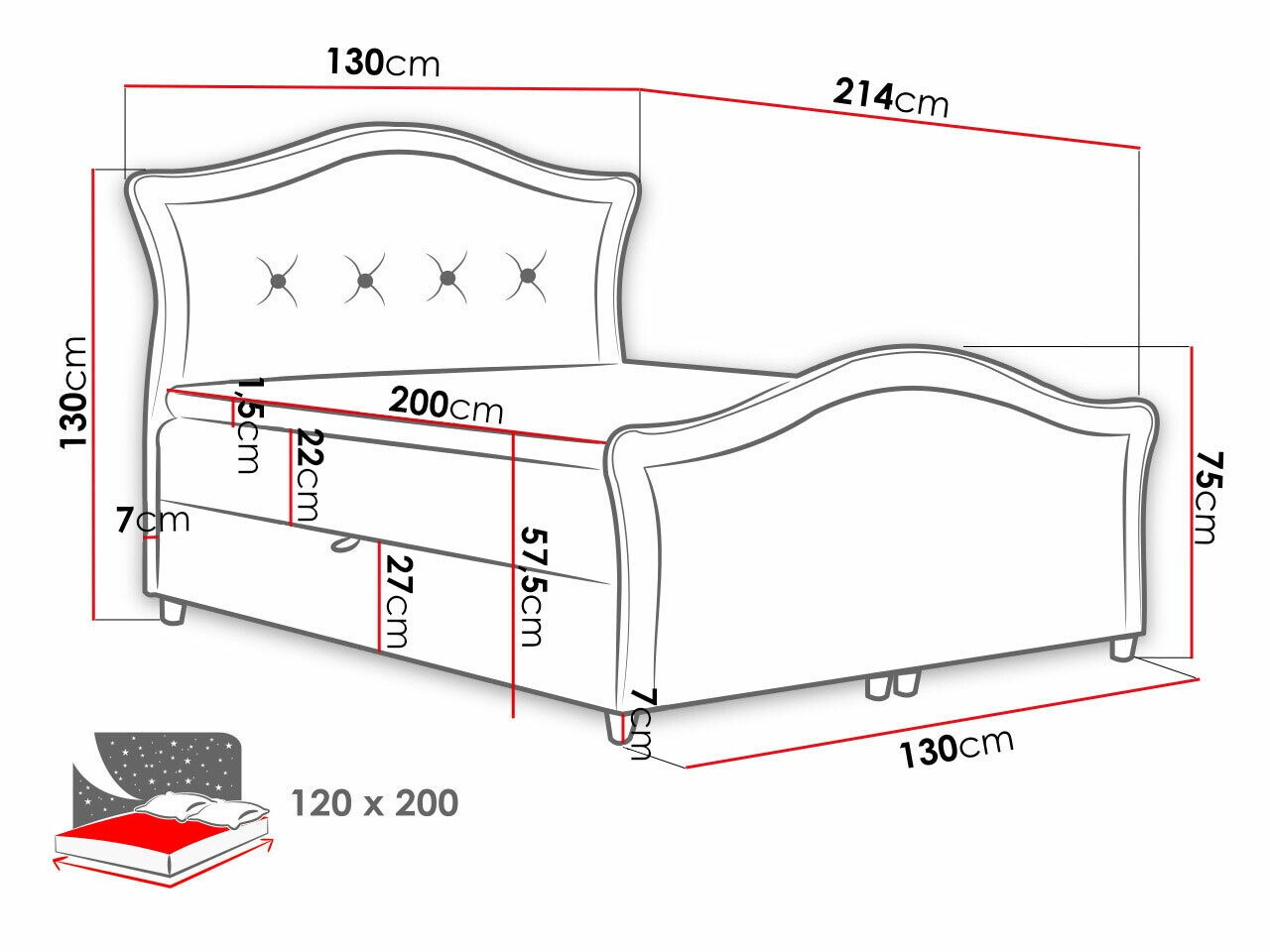 Континентално легло Oleum I (Magic Velvet 2260)