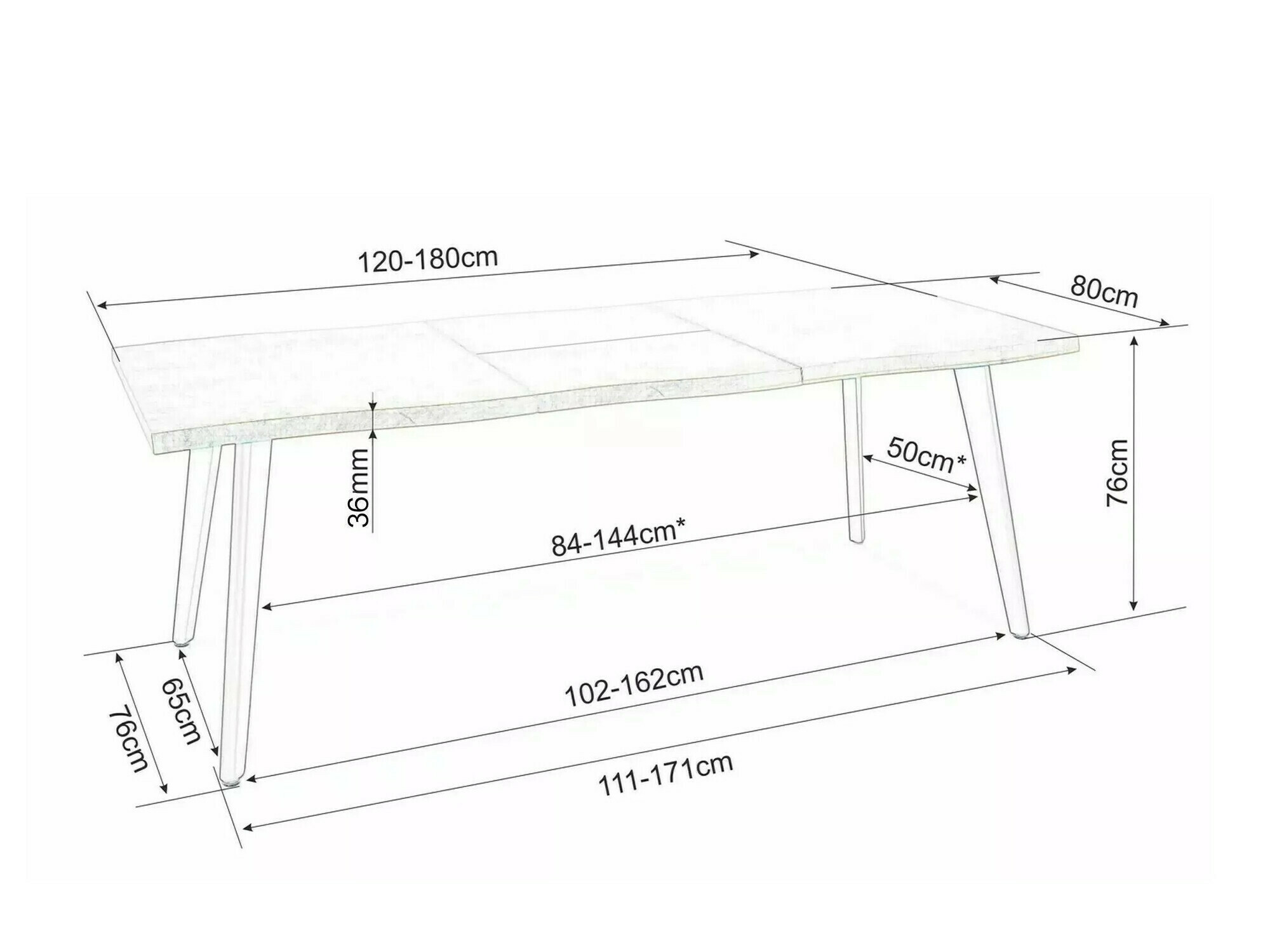 Маса Detroit 583 (Дъб)