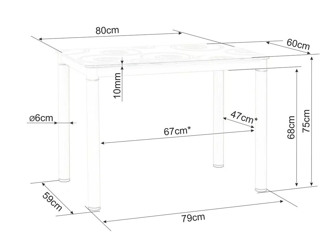 Маса Detroit 588 (Бял мрамор)