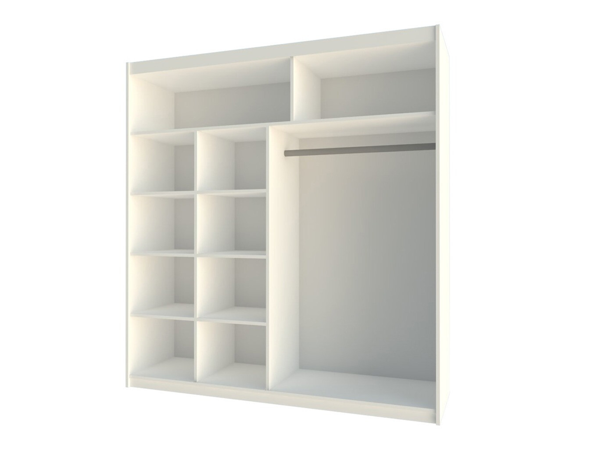 Гардероб Honolulu 111 (Бял + Черен гланц)