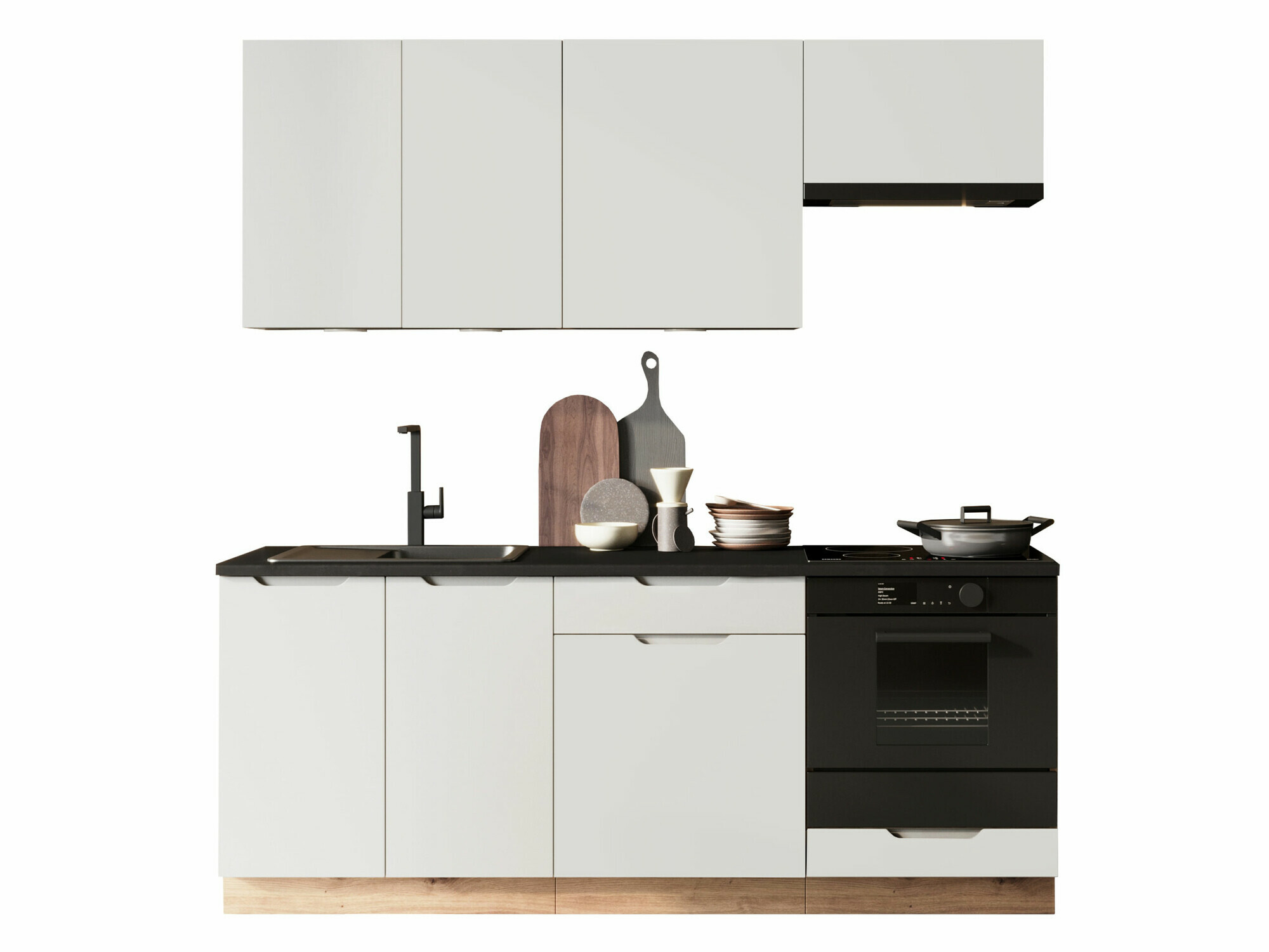 Комплект за кухня Trenton 180 (Светло сив + Artisan дъб)