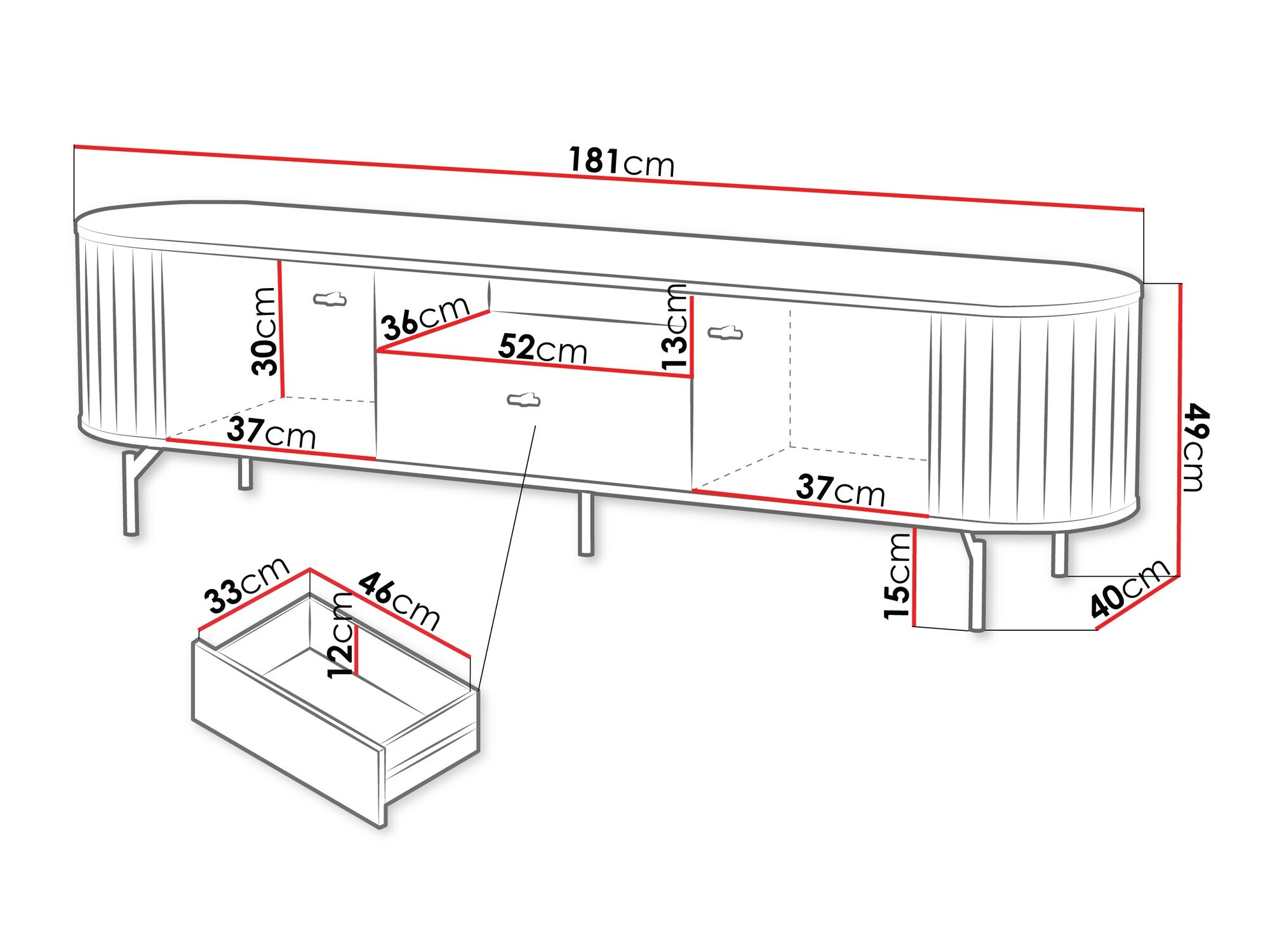 ТВ шкаф Novmono 104 (Черен)