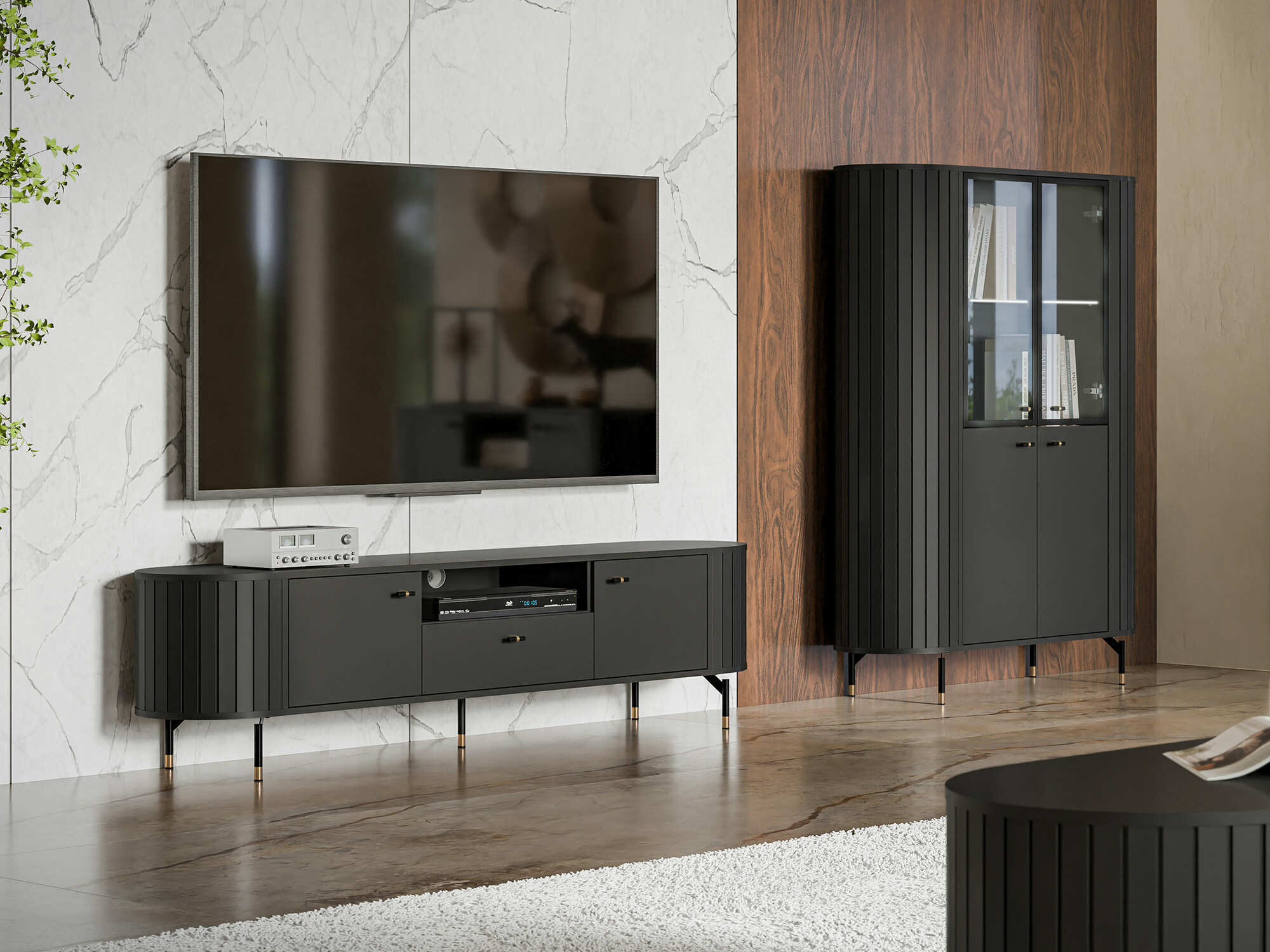 Комплект за хол Novmono 108 (Черен)