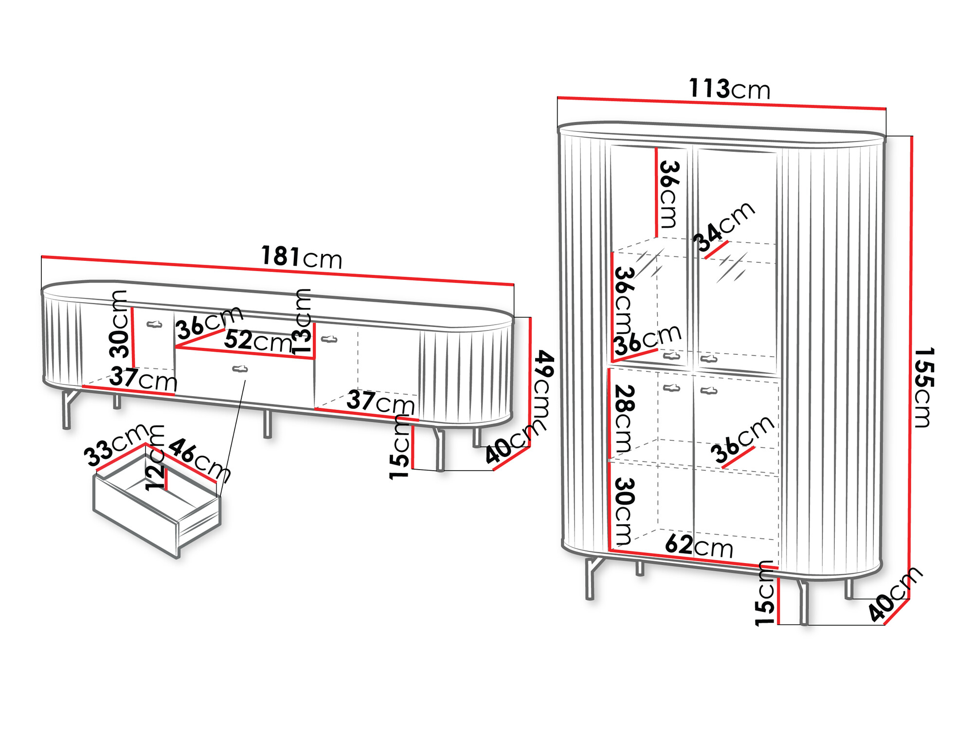 Комплект за хол Novmono 108 (Черен)