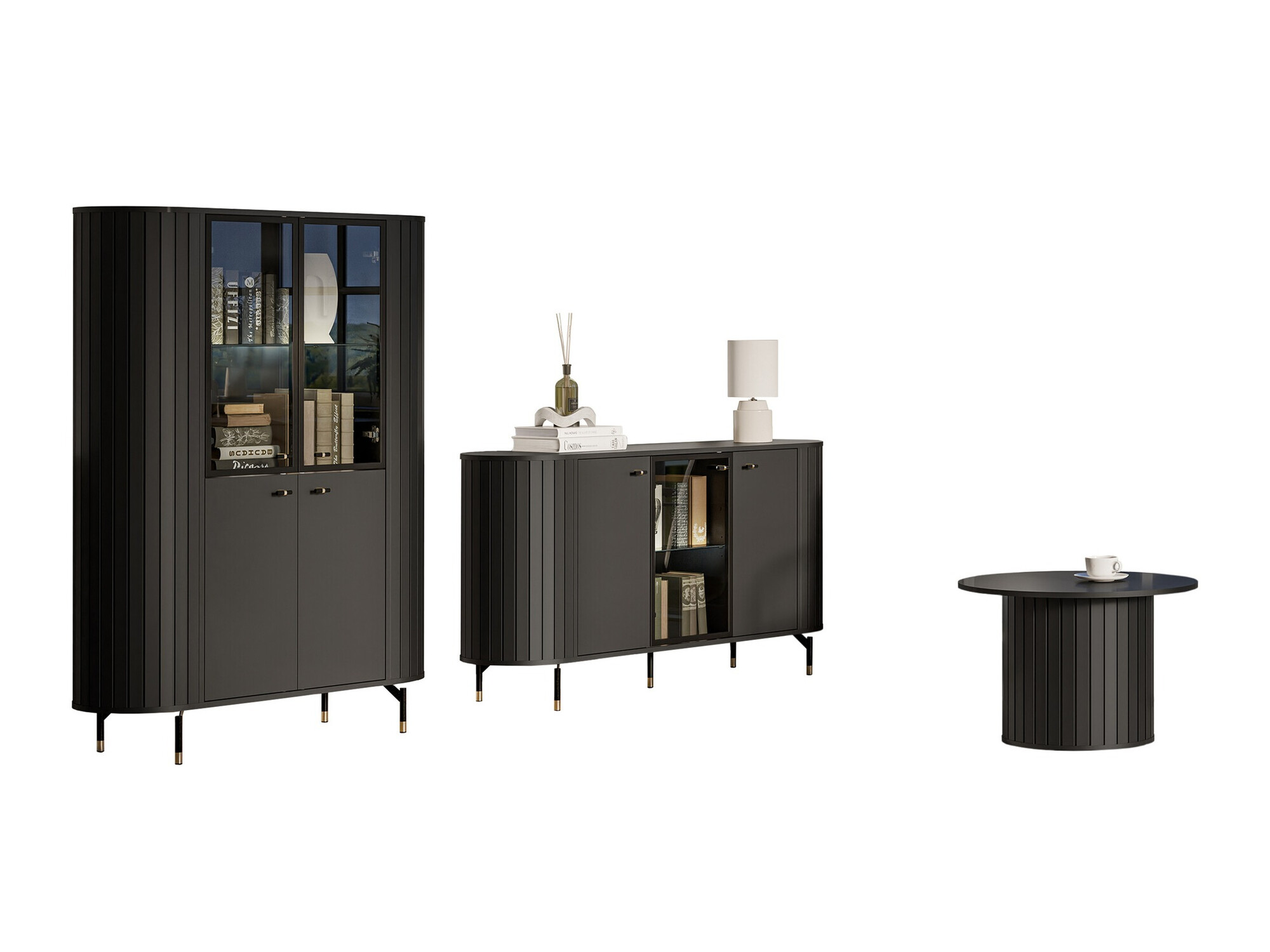 Комплект за хол Novmono 109 (Черен)