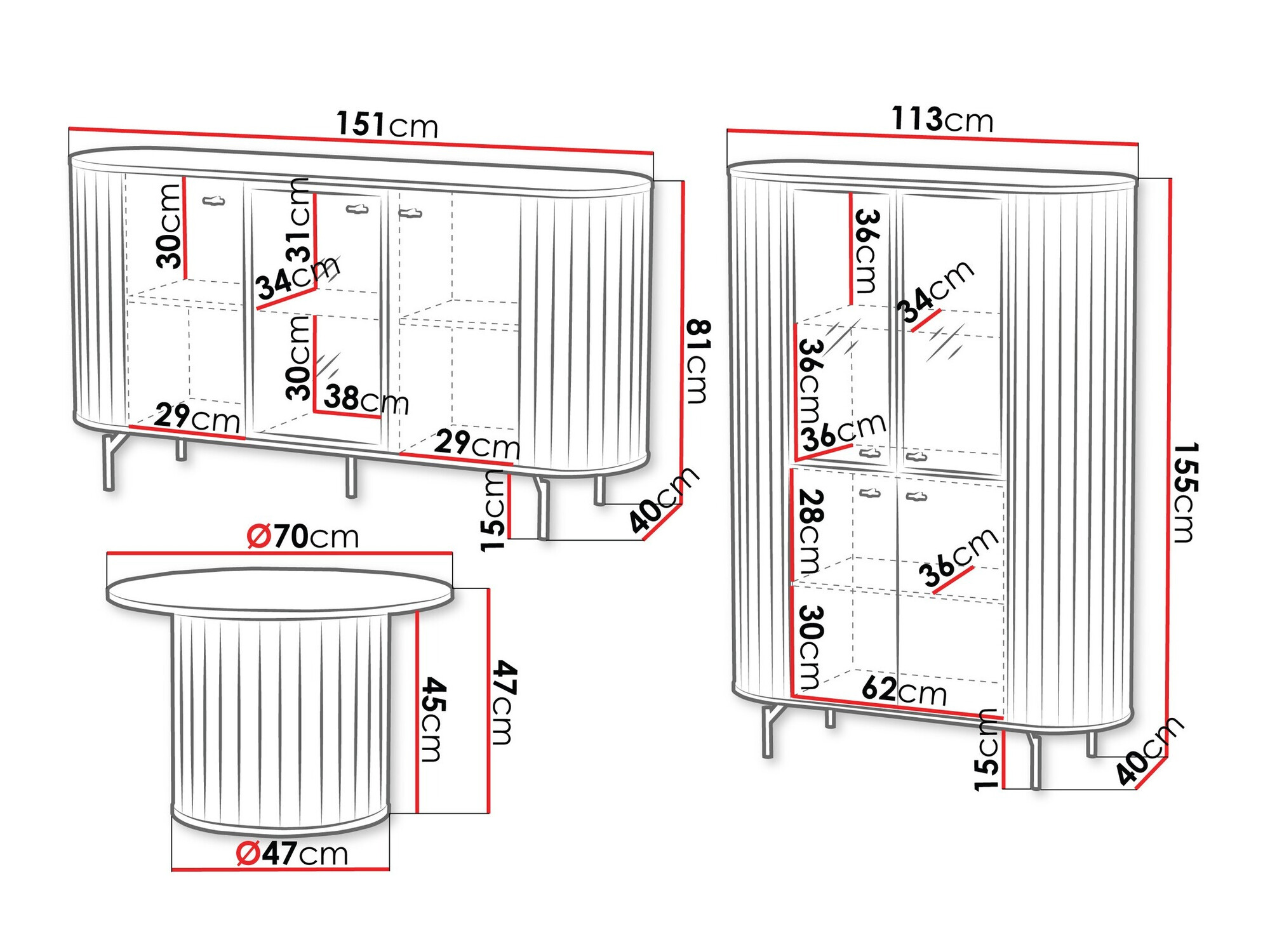 Комплект за хол Novmono 109 (Черен)