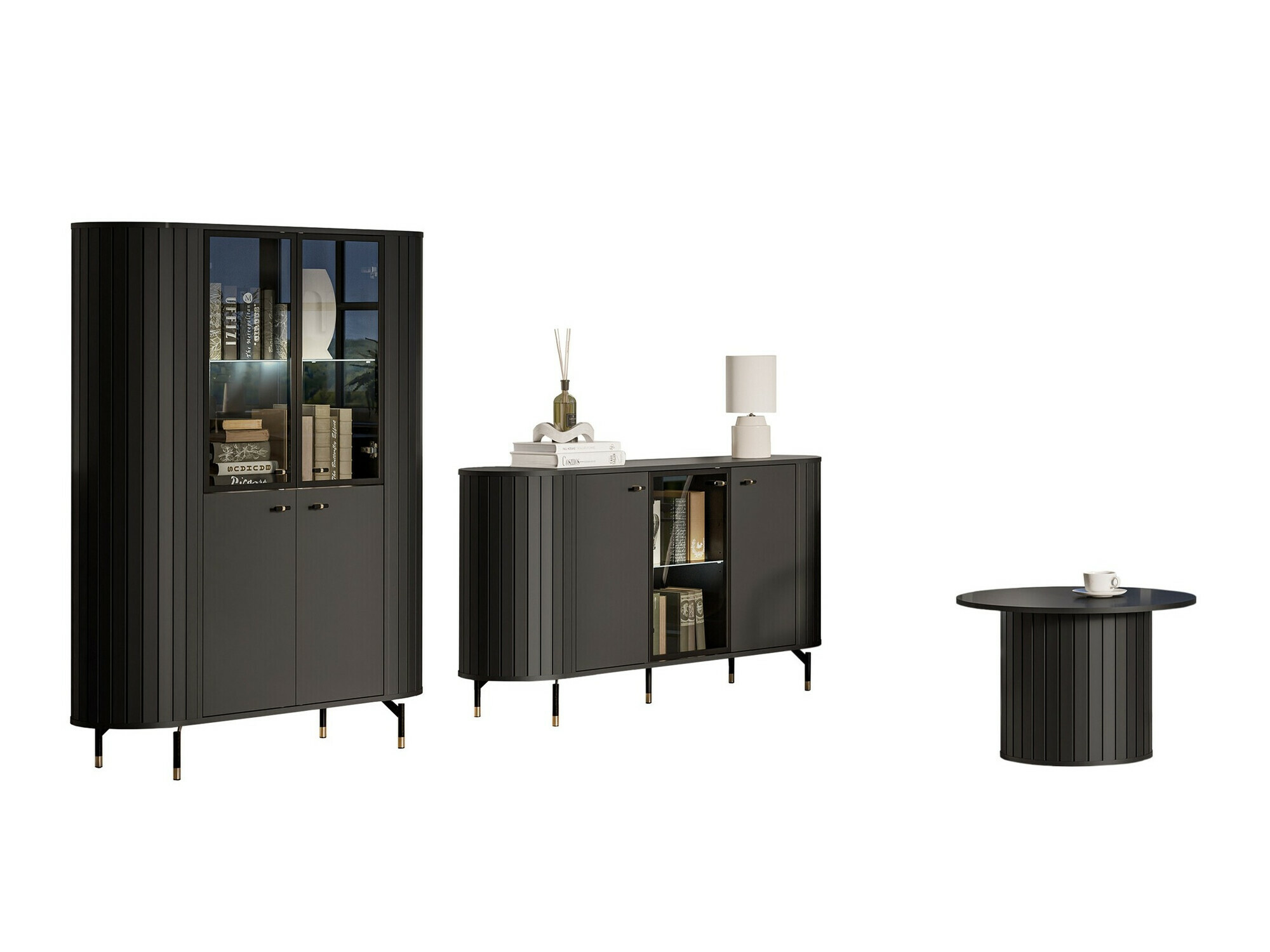 Комплект за хол Novmono 109 (Черен)