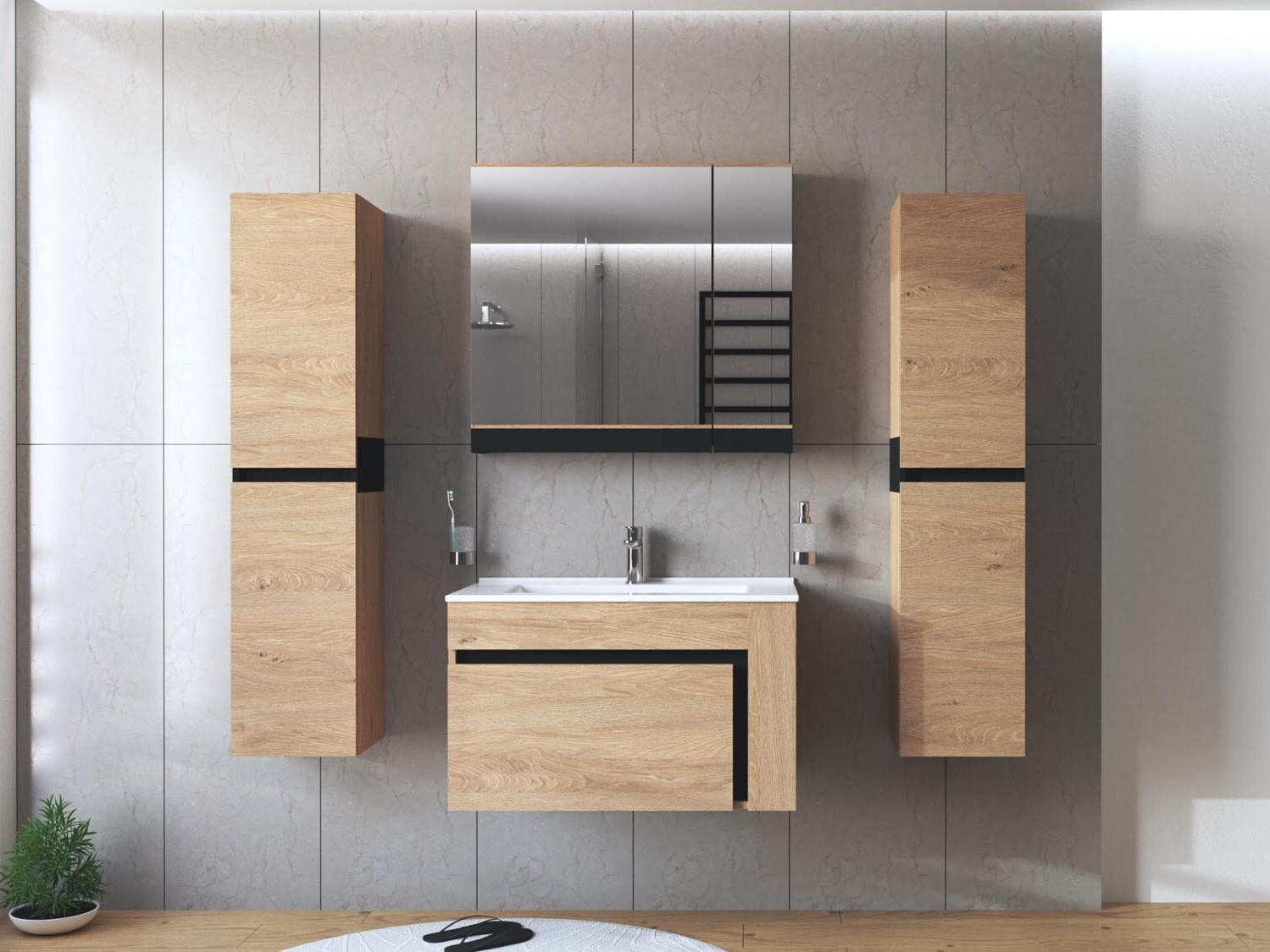 Окачен шкаф за баня Fenetra 100