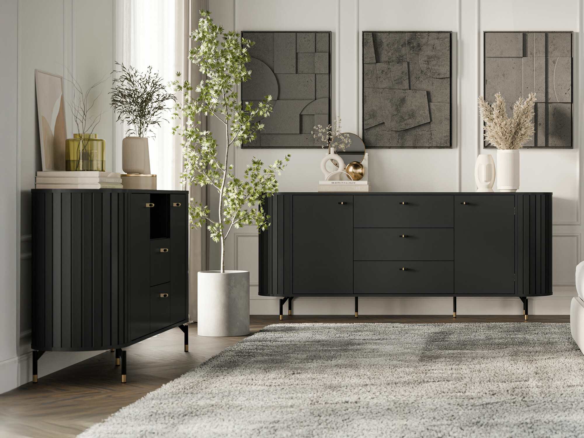 Комплект за хол Novmono 110 (Черен)