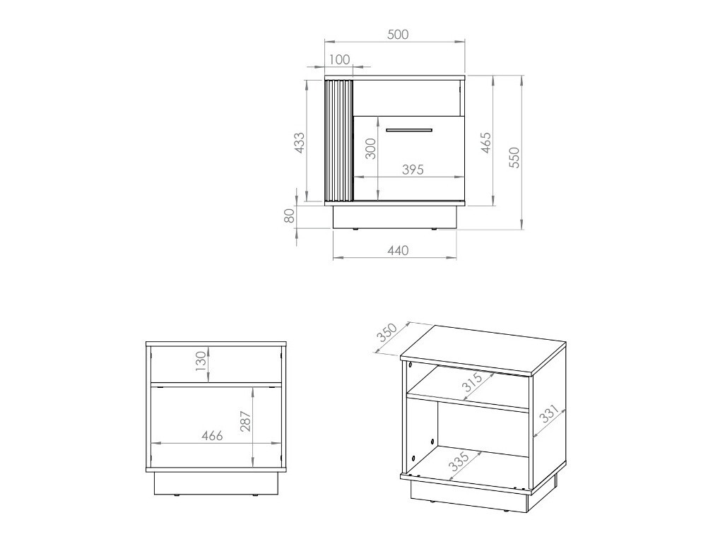 Нощно шкафче Livluo 109