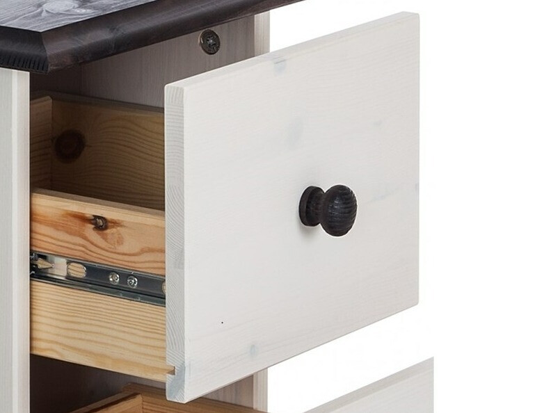 Стоящ шкаф за баня Deletri 110 (Бял + Havana Дъб)