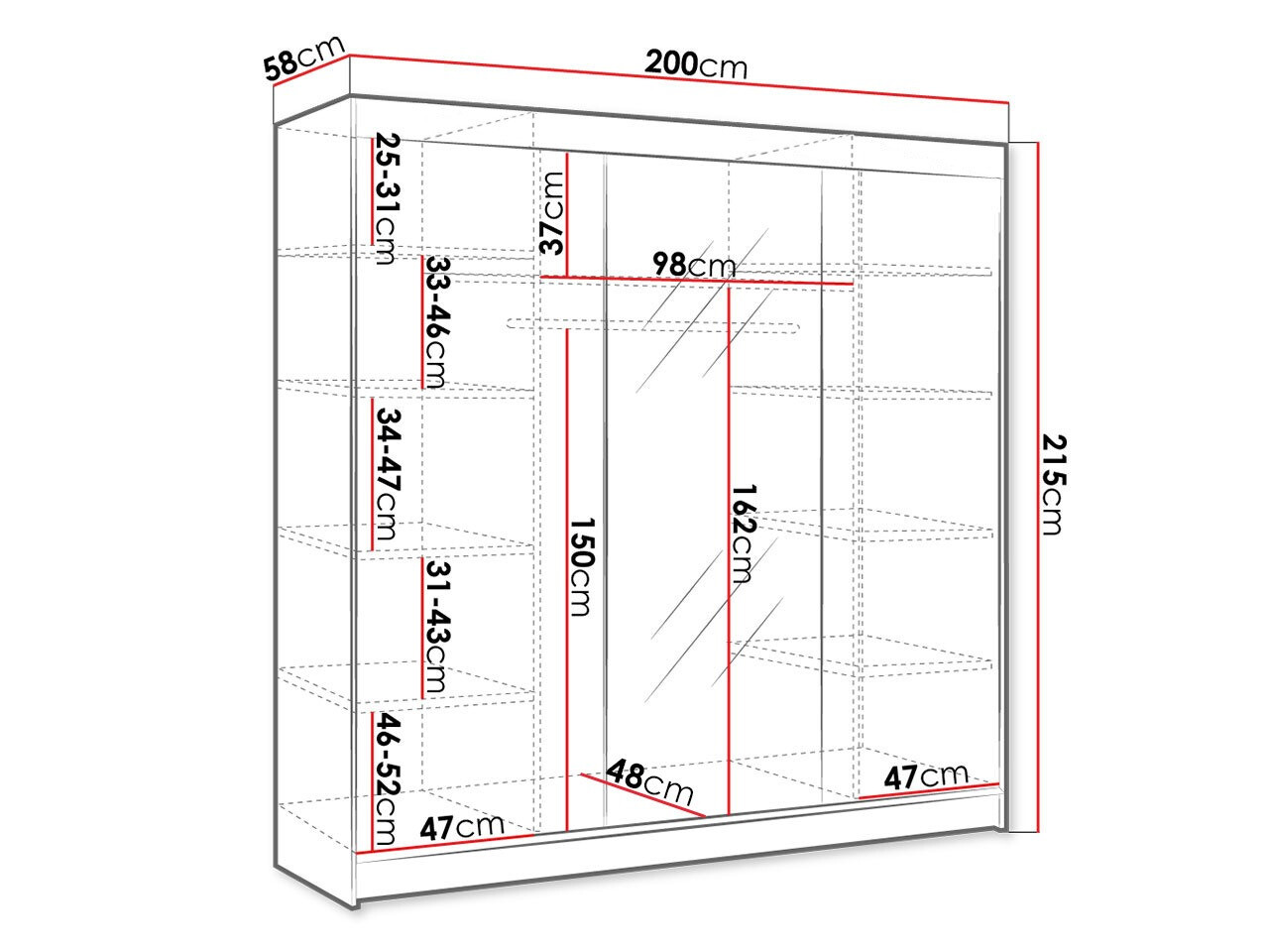 Гардероб Closico Durion I (Бял)