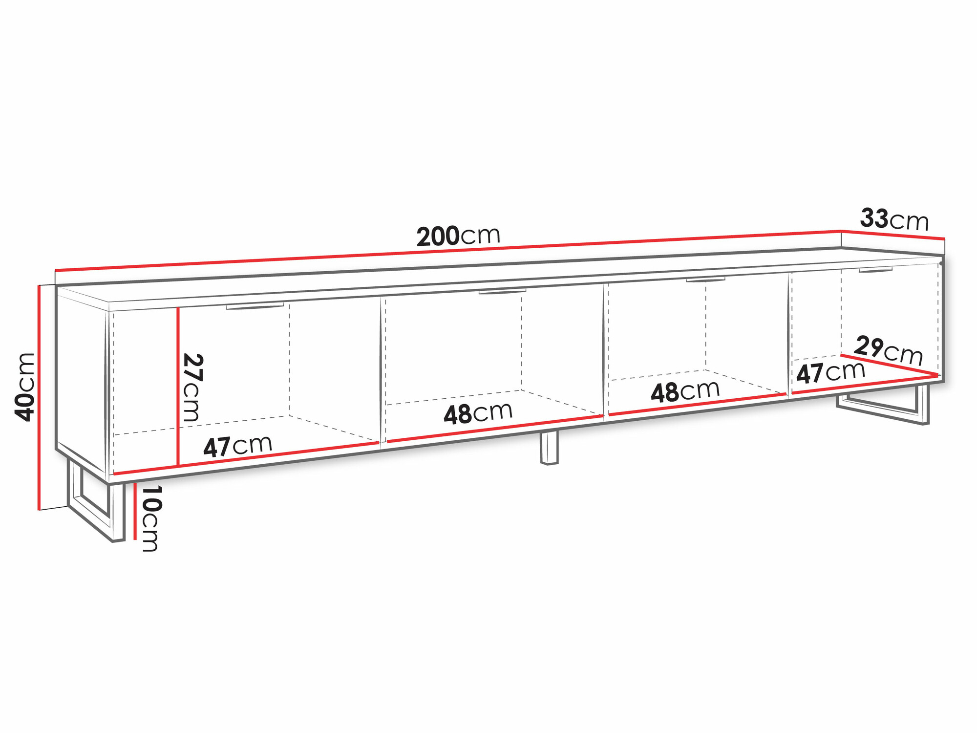 ТВ шкаф Scientia II (Черен + Графит)