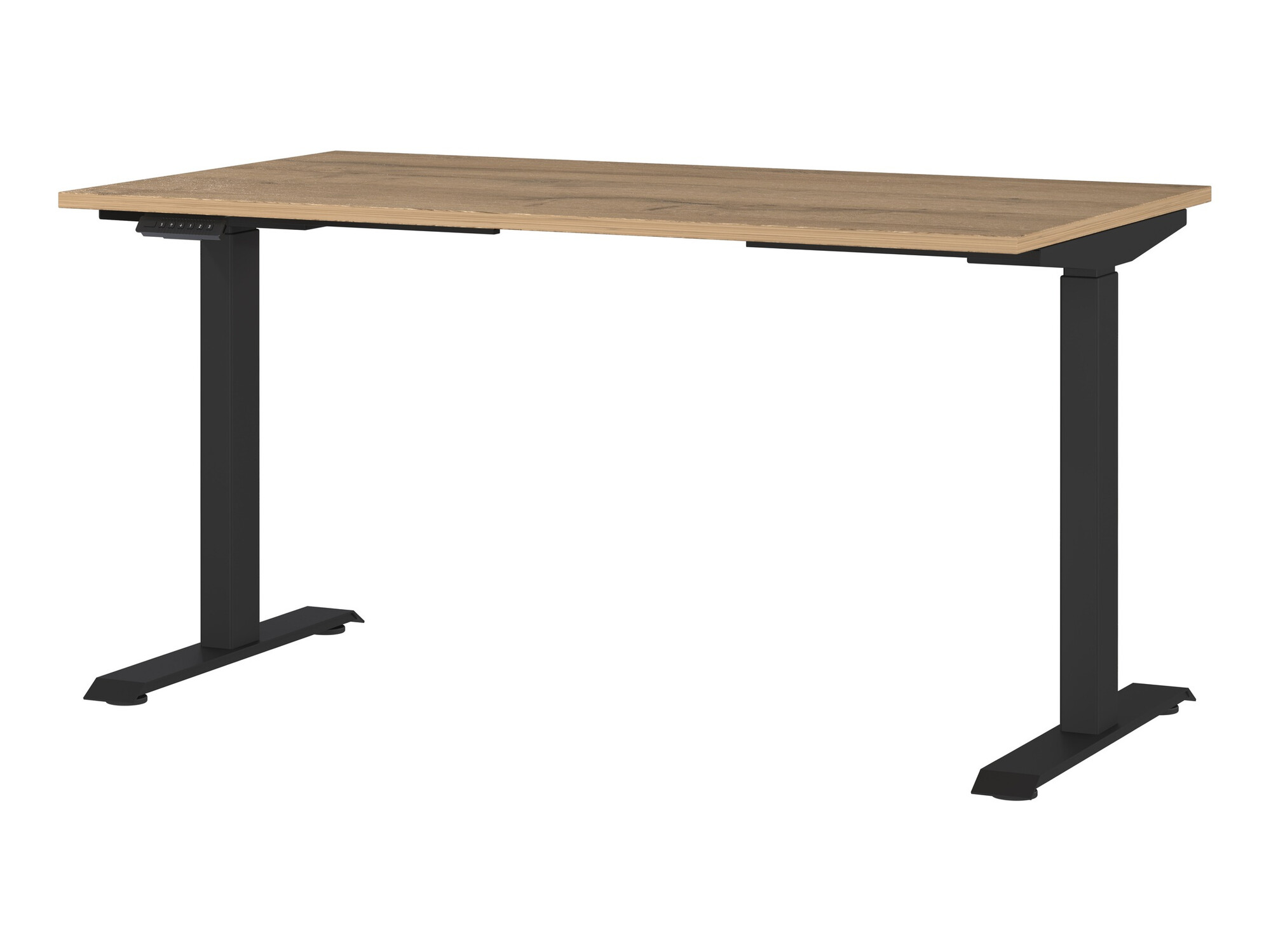 Офис бюро с регулируема височина Eliromo 117 (Grandson дъб + Черен)