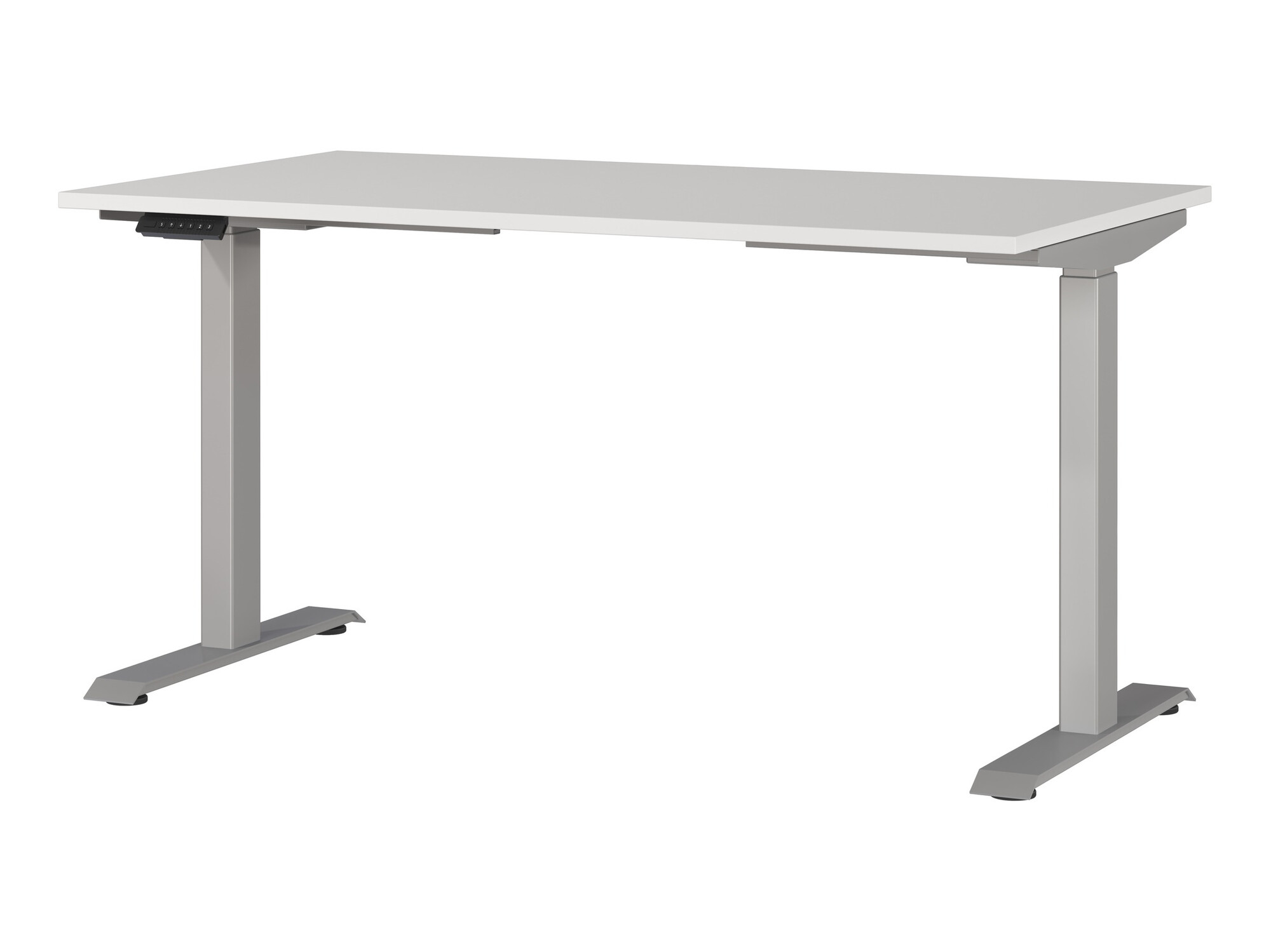 Офис бюро с регулируема височина Eliromo 117 (Светло сив + Сребро)