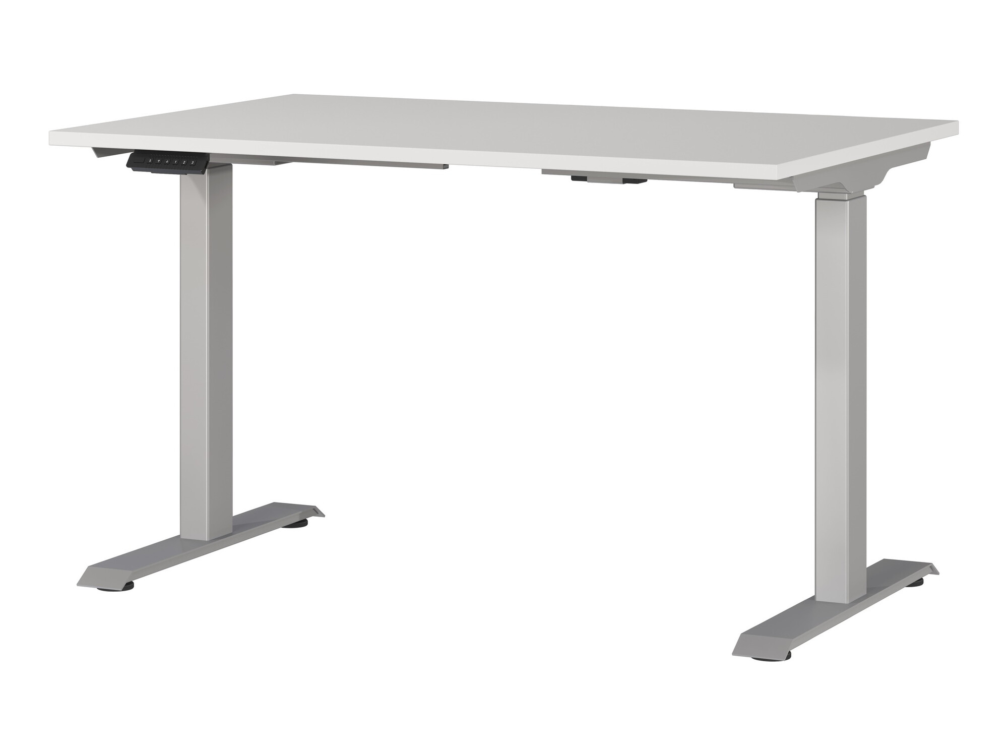 Офис бюро с регулируема височина Eliromo 118 (Светло сив + Сребро)