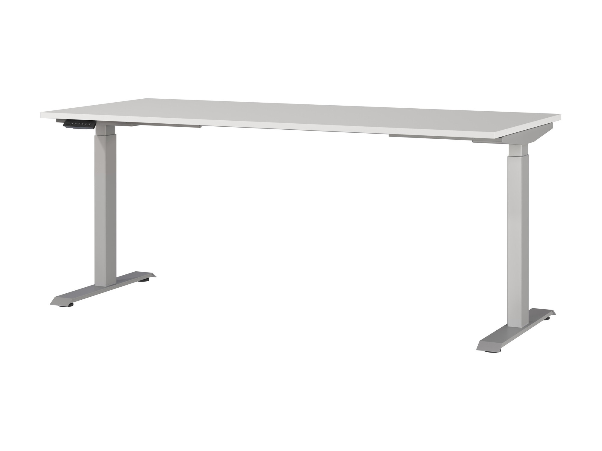 Офис бюро с регулируема височина Eliromo 120 (Светло сив + Сребро)