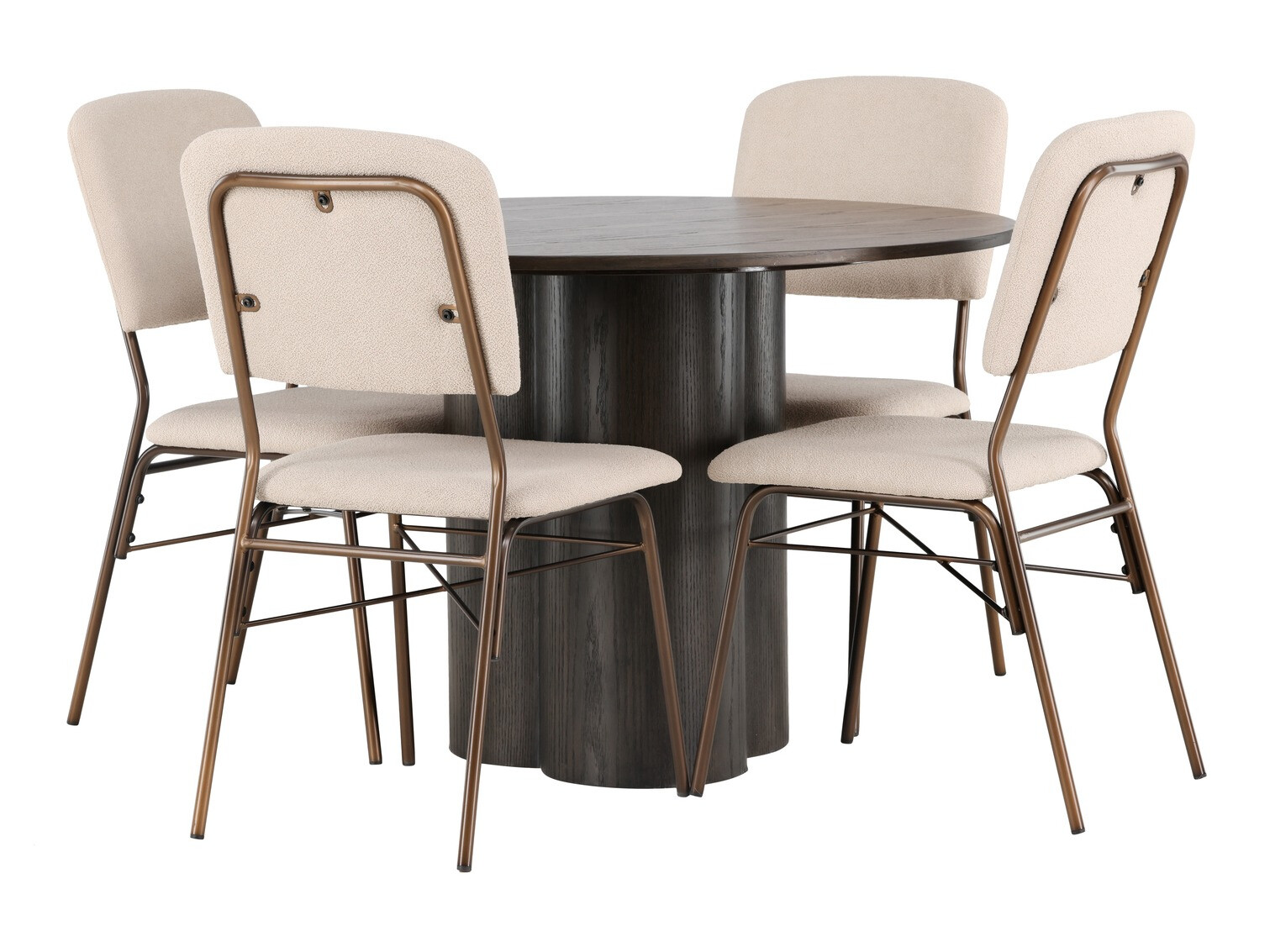 Маса и столове за трапезария Dallas 4606 (Тъмен орех)