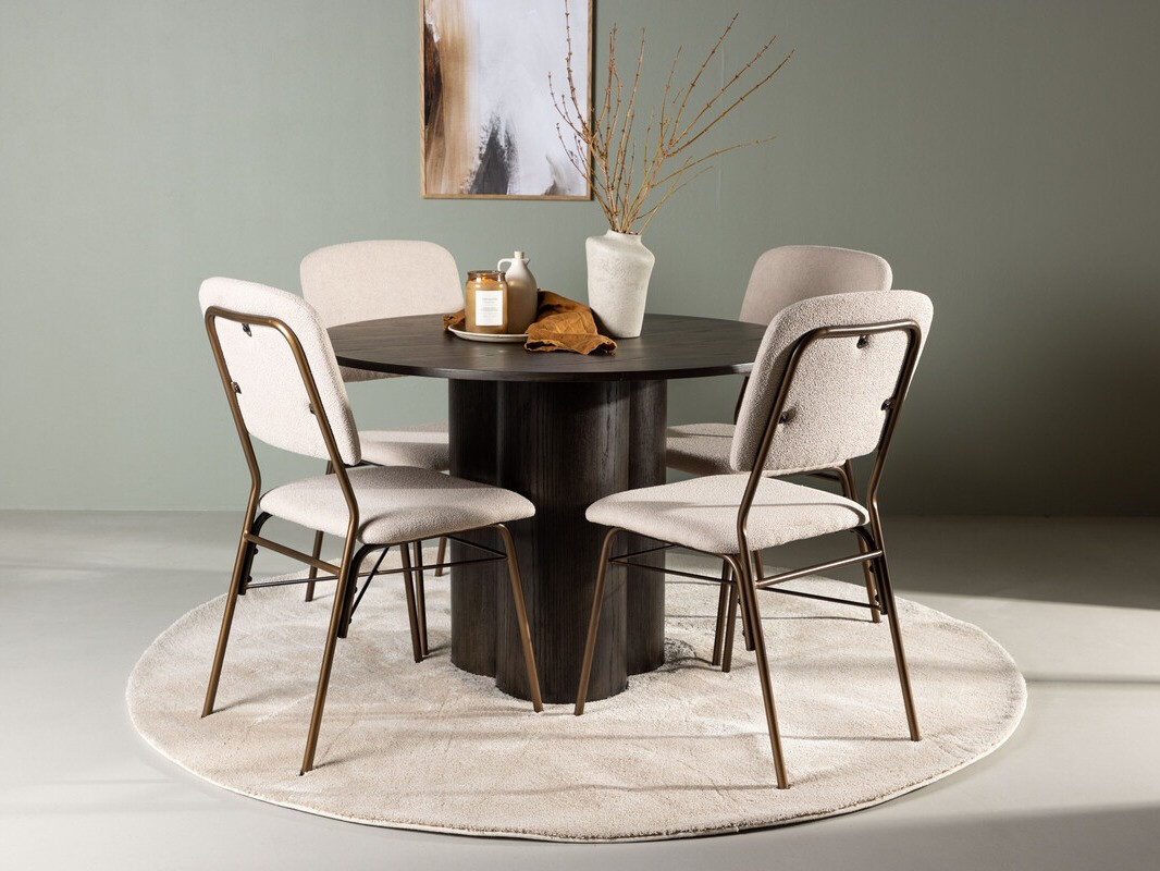 Маса и столове за трапезария Dallas 4606 (Тъмен орех)