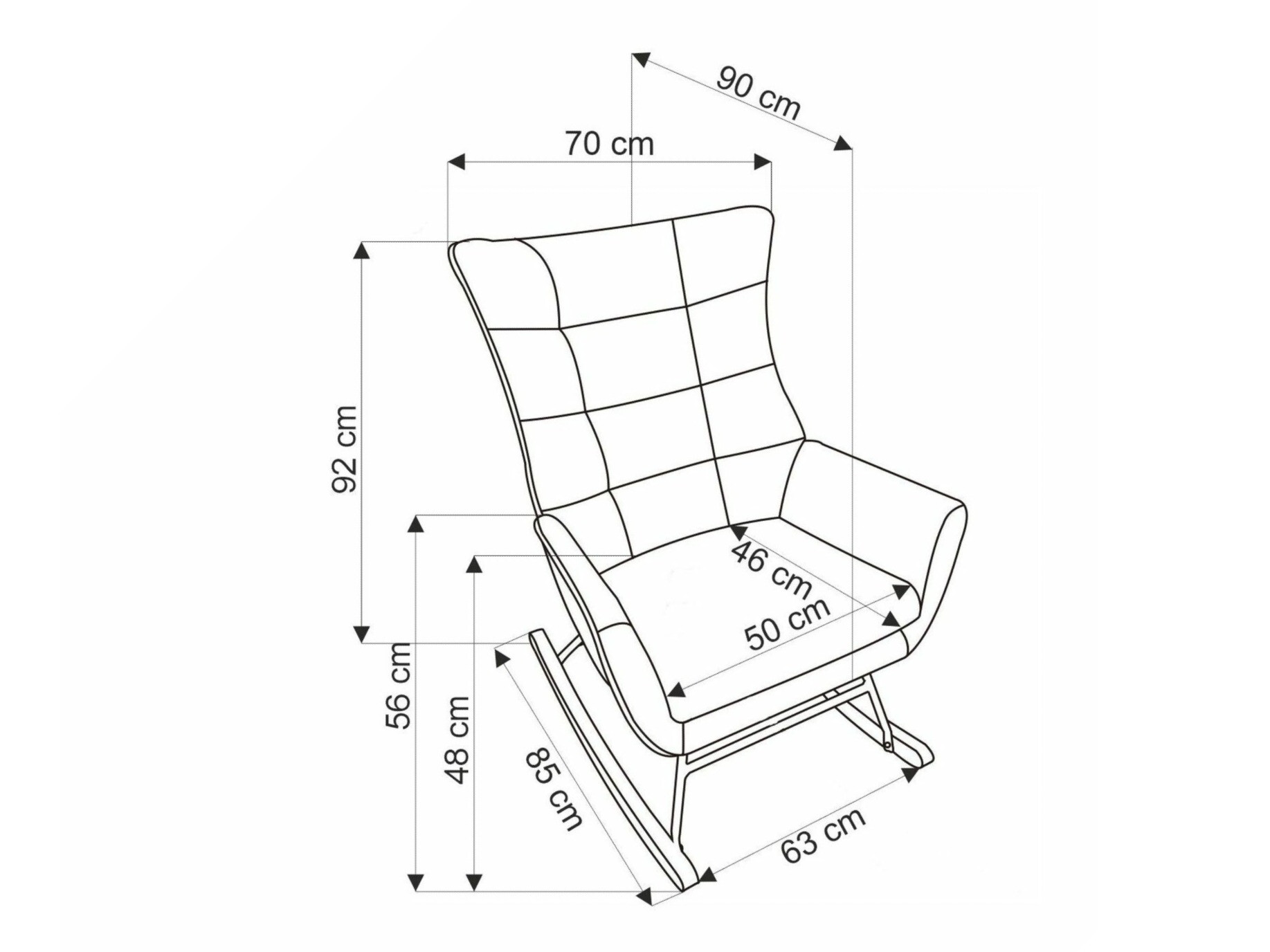 Люлеещ се стол Houston 1863 (Сив)