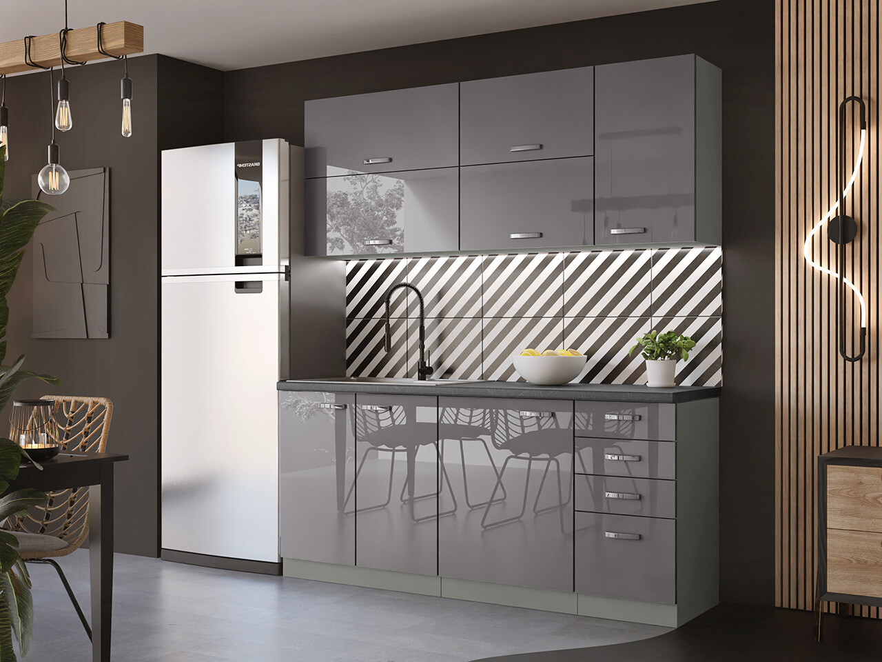 Модулен кухненски комплект Multi Grey 124