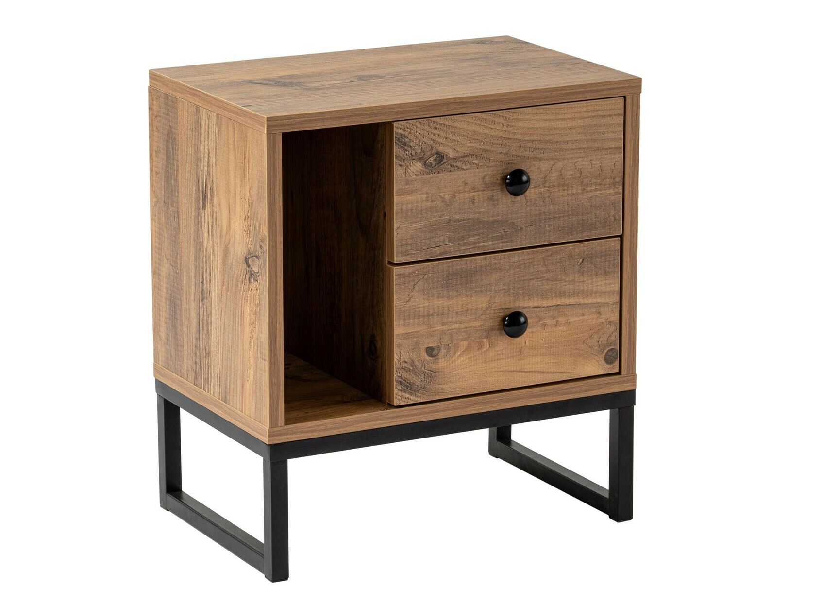 Нощно шкафче Novato 109 (Бор + Черен)