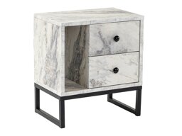 Нощно шкафче Novato 109 (Бял мрамор + Черен)