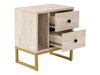 Нощно шкафче Novato 109 (Светъл Travertine + Златно)