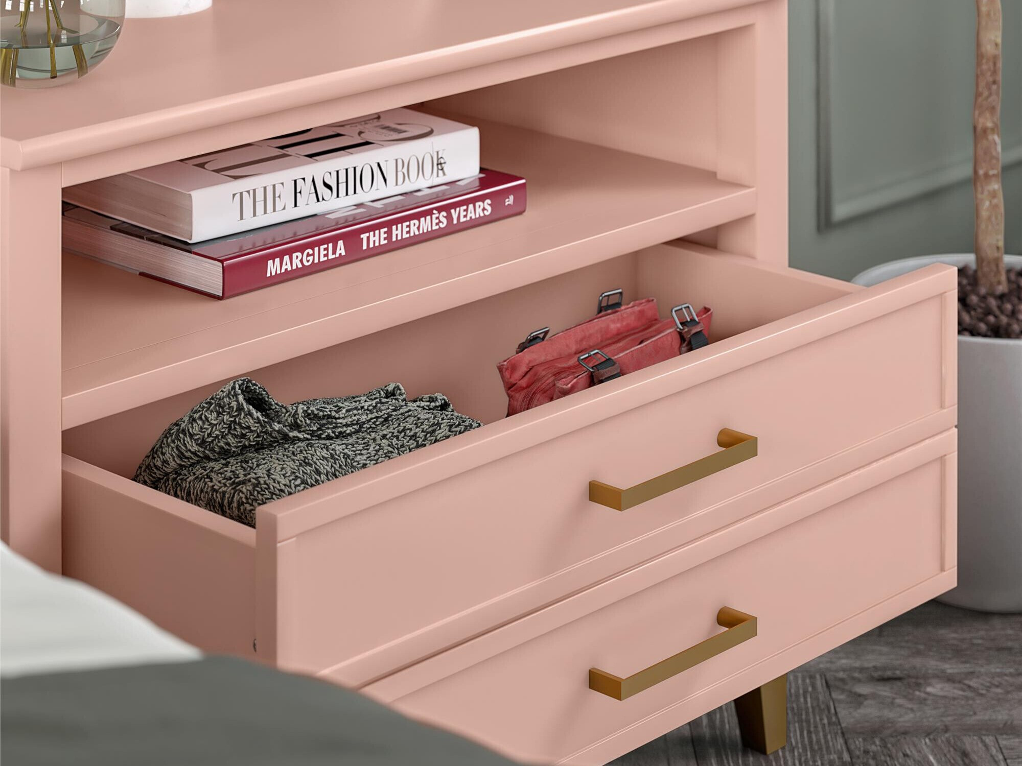 Нощно шкафче CosmoLiving by Cosmopolitan Belromu 107 (Роза)