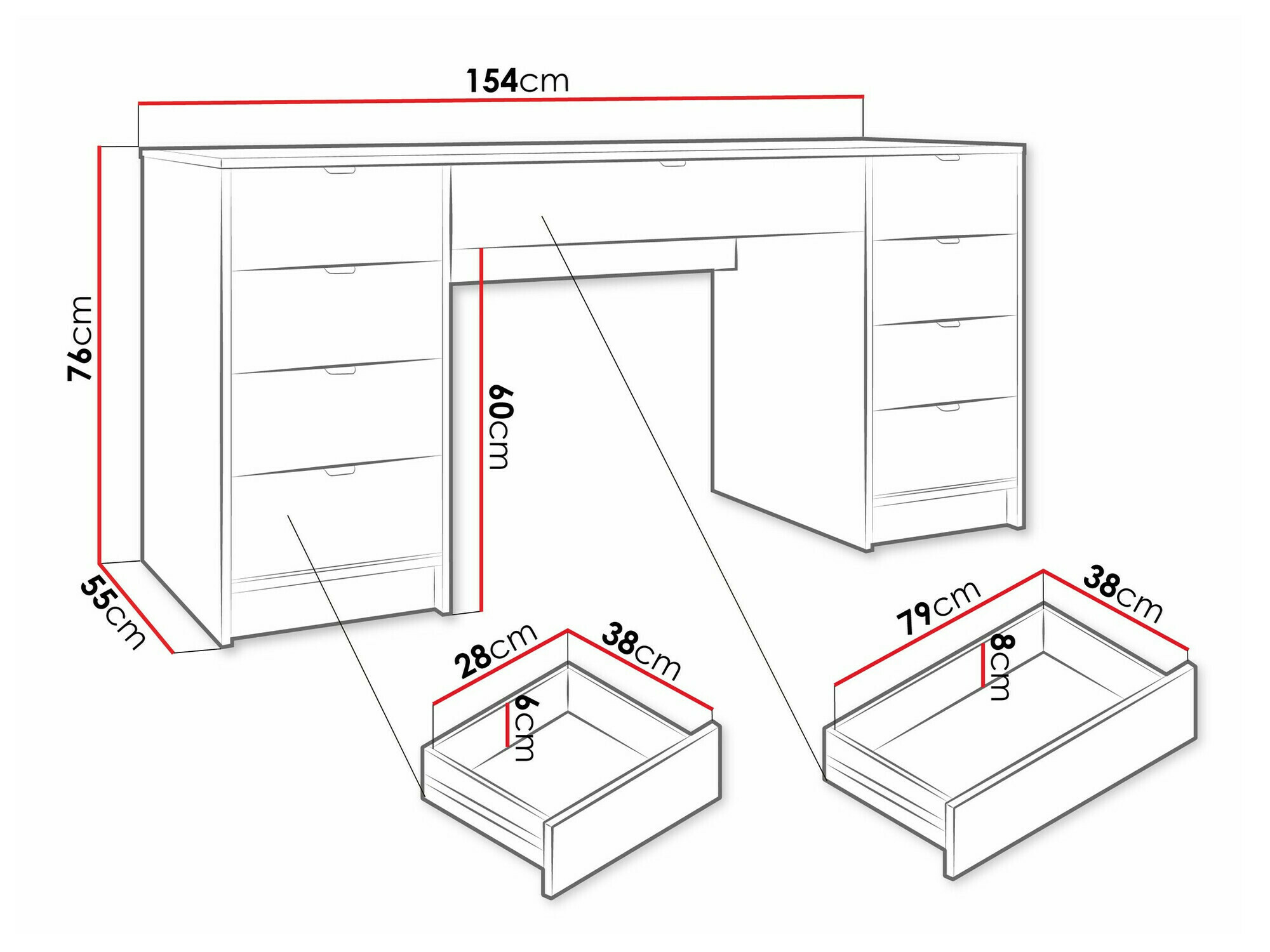 Офис бюро Comfivo Larmire 110 (Бял)