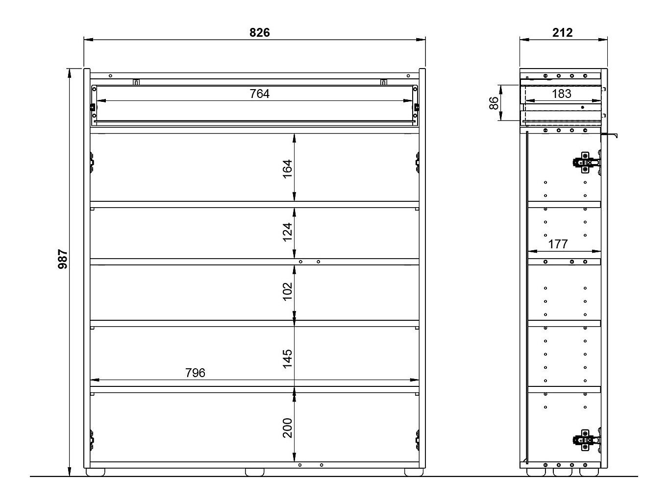 Етажерка за обувки Cirsale 110 (Графит + Navarra дъб)